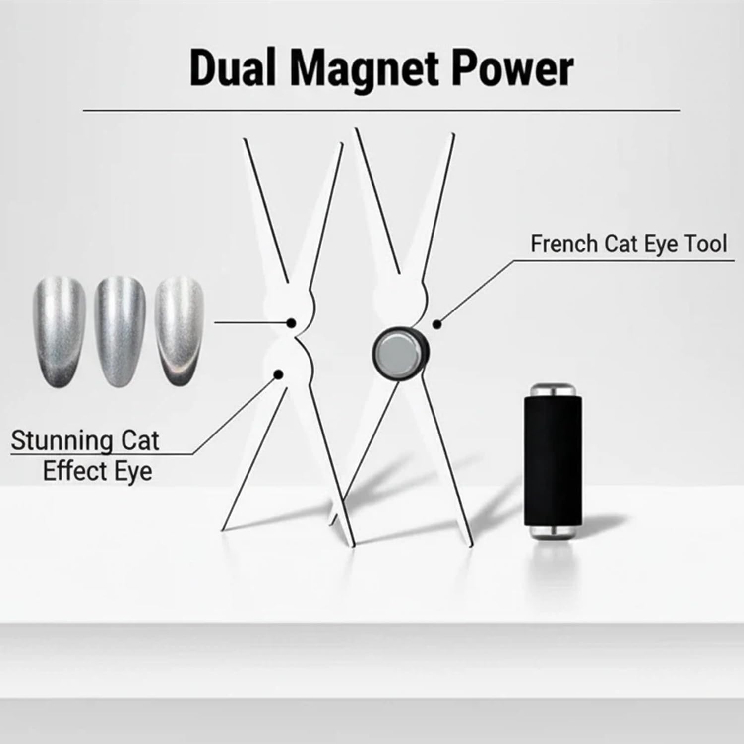 Cylindrical magnet tool for magnetic gel polish nail art