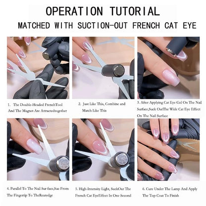 Demonstrating cat eye effect with scissor magnet tool