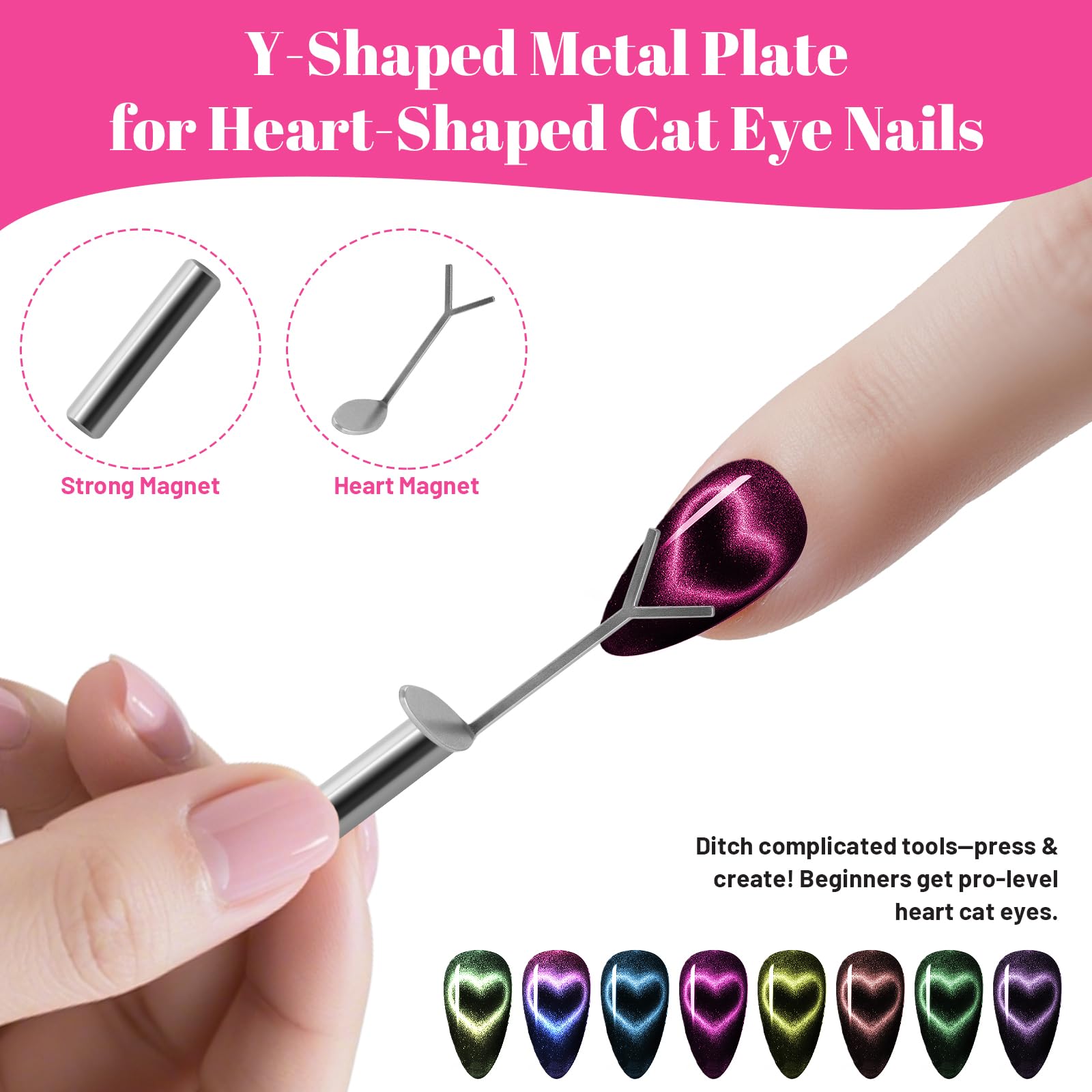 Y-shape dual head nail art magnetic wand