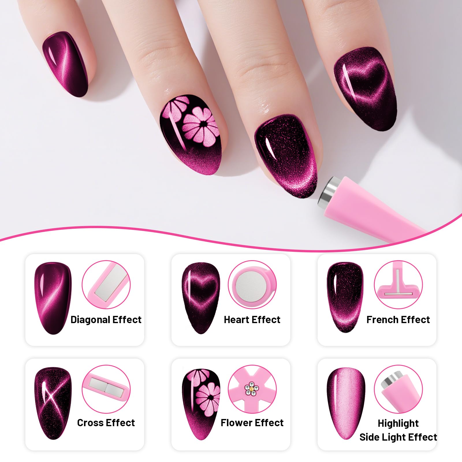 Professional nail art magnet set for gel manicure