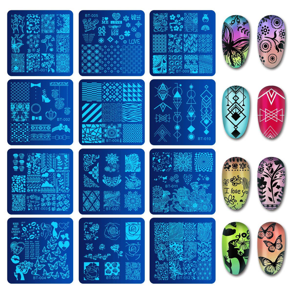 Biutee nail art stamper and scraper tool set