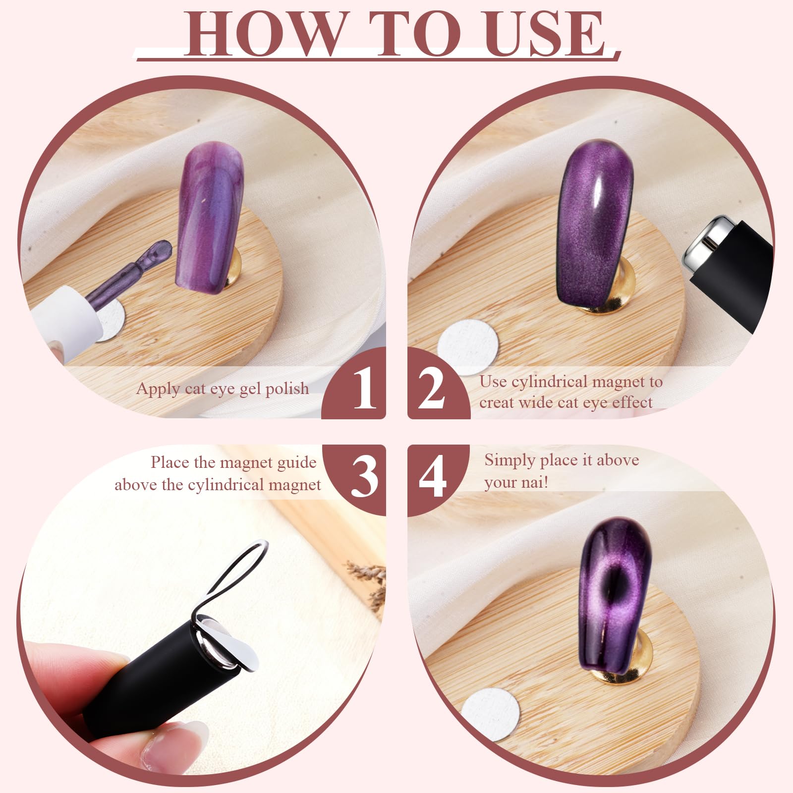 Professional cat eye and French manicure magnetic design tool set.