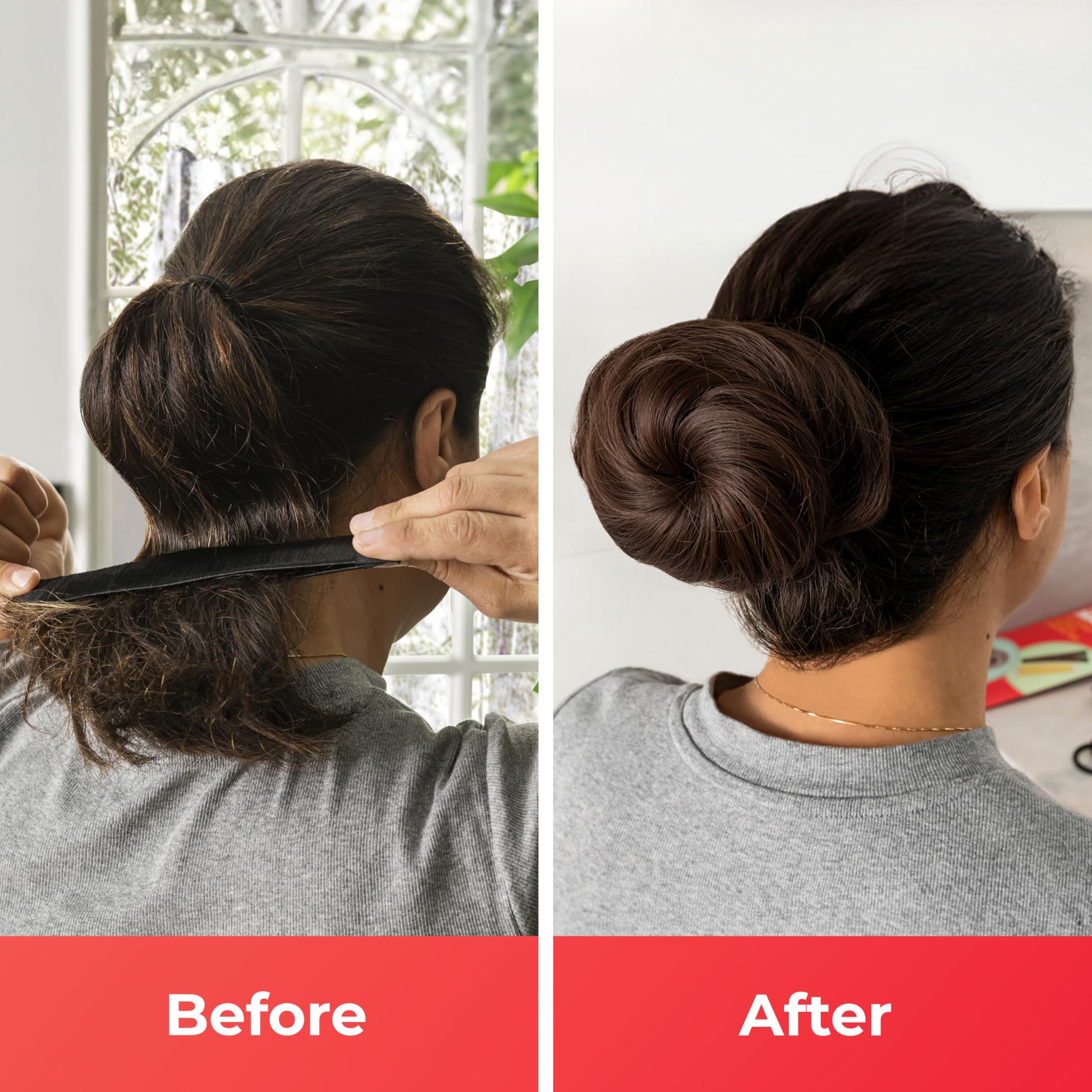 Side view of the lightweight hair shaper tool demonstrating its flexible and snap properties.