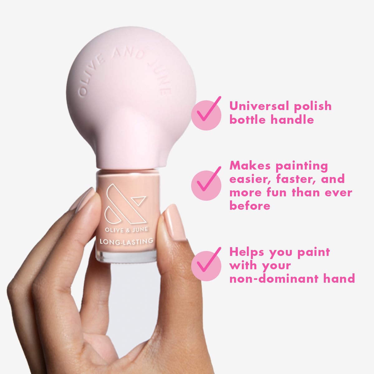 The Poppy nail polish bottle handle showing the embossed logo