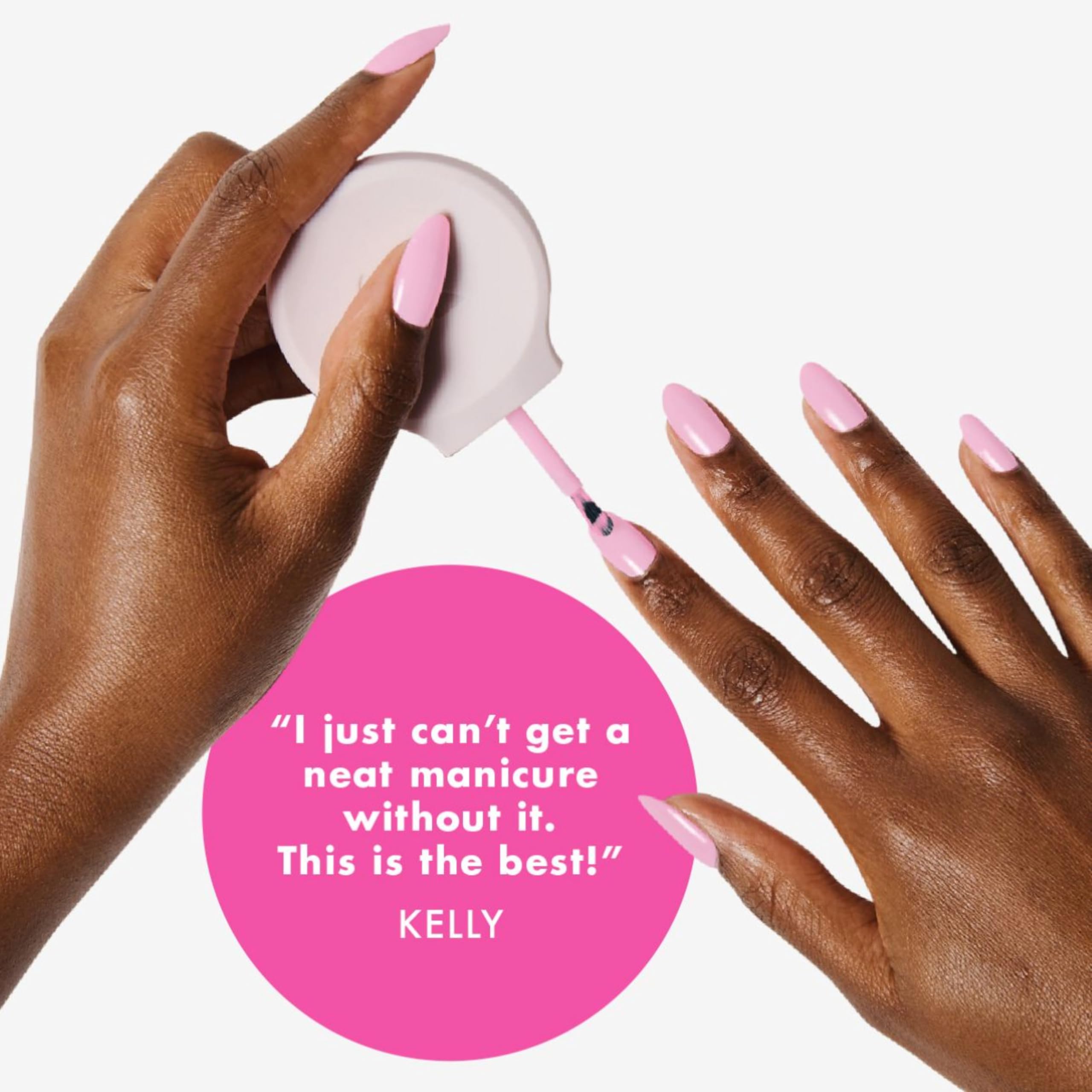 Close up of The Poppy handle for steady manicure application
