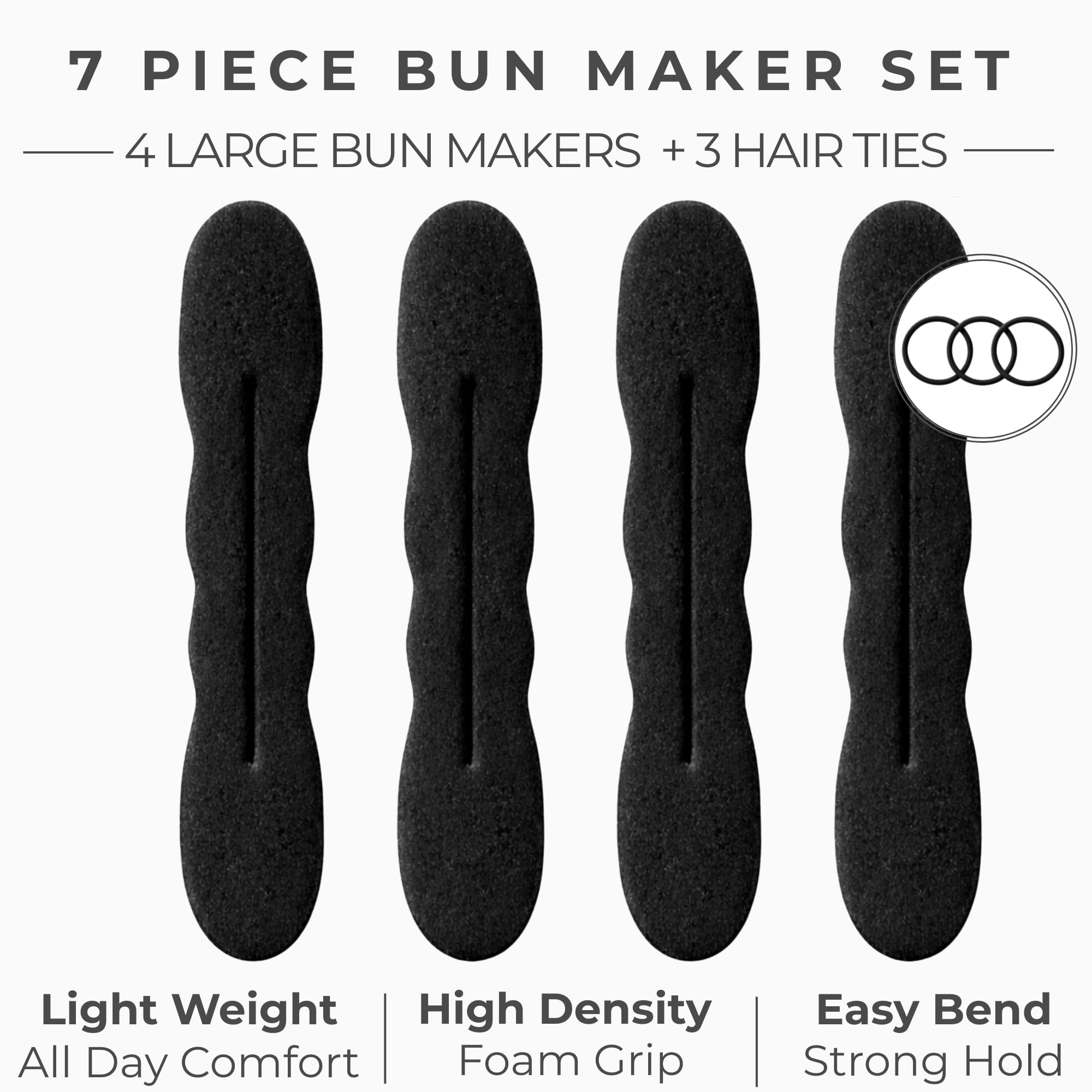 Close up view of the high density velvet foam texture and flexible inner wire of the Styla Hair twister shaper.