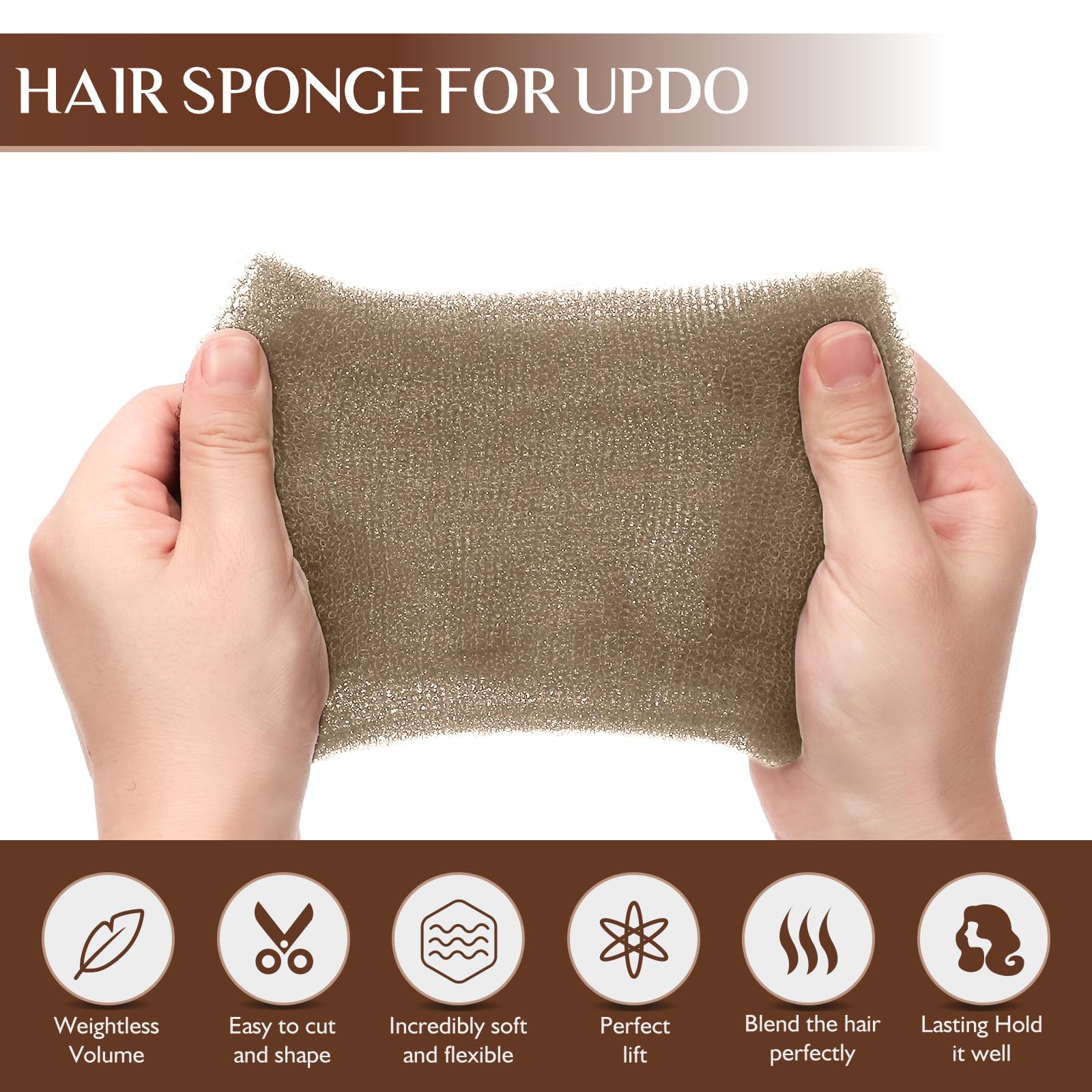 Tan brown hair filler padding for volume buns