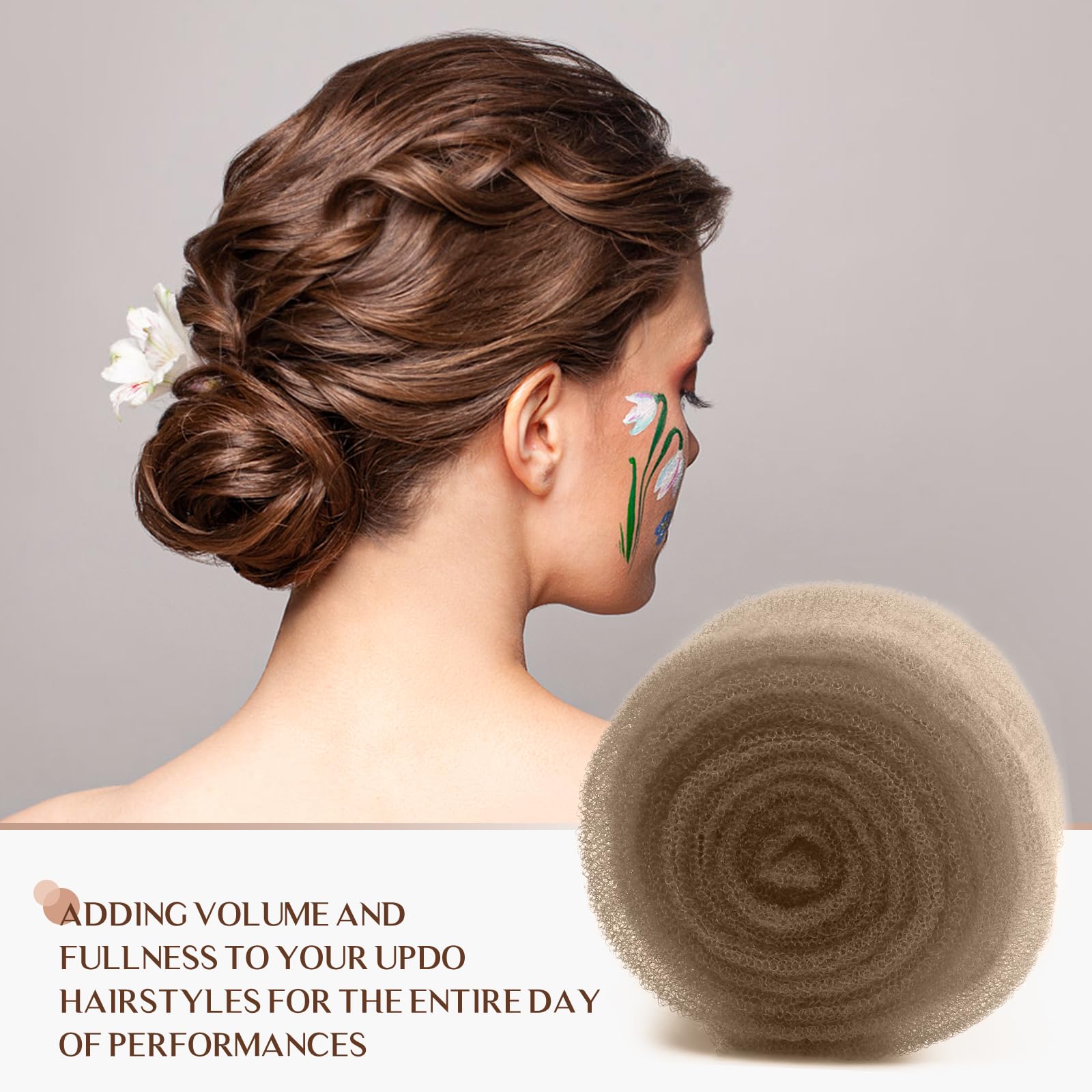 Side profile of hair sponge used for updo volume