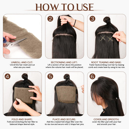 Hair sponge with hairpins for secure hairstyle volume