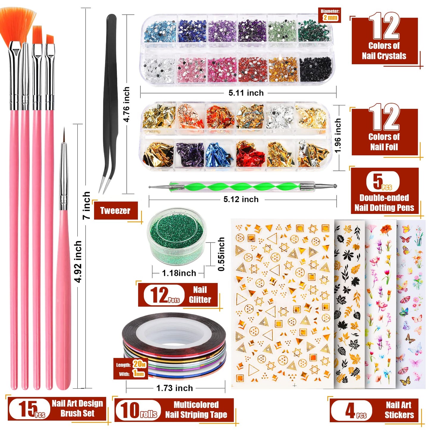 Authentic USA imported professional nail styling tools package for teenage girls
