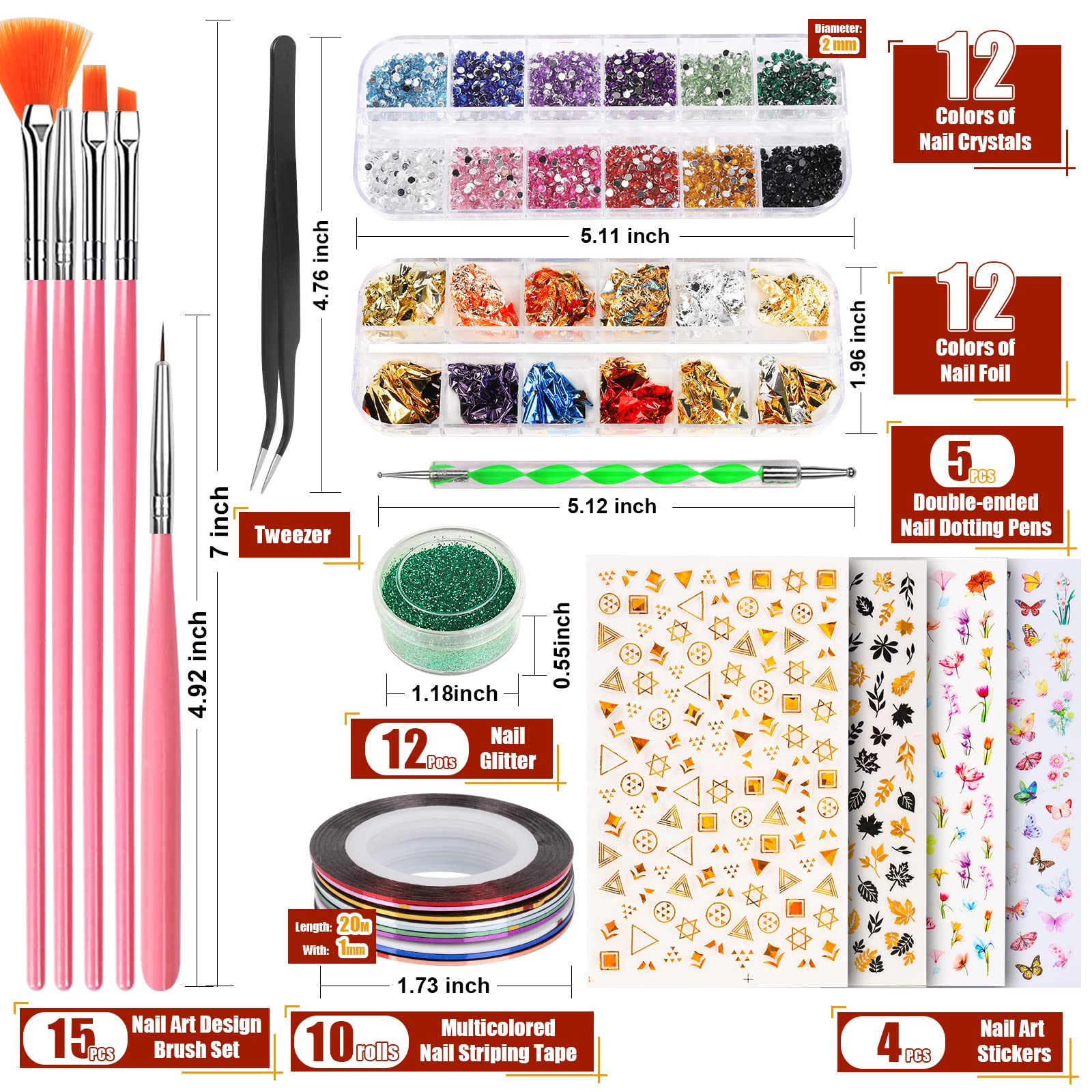 Authentic USA imported professional nail styling tools package for teenage girls