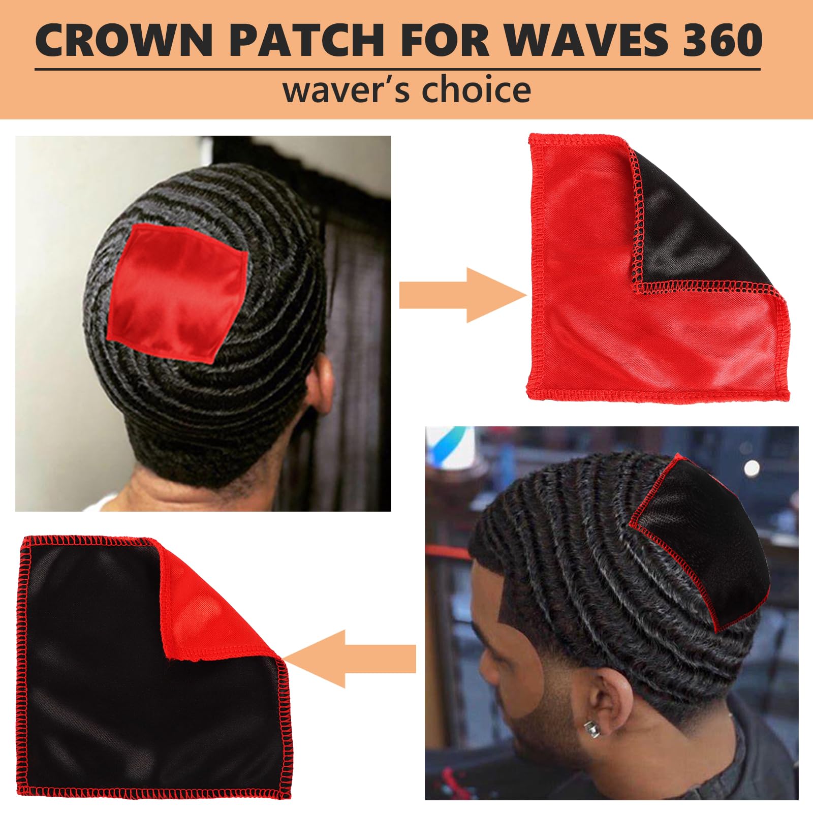 Himoswis Wave Crown Patches close up view displaying the soft imitated silk fabric texture