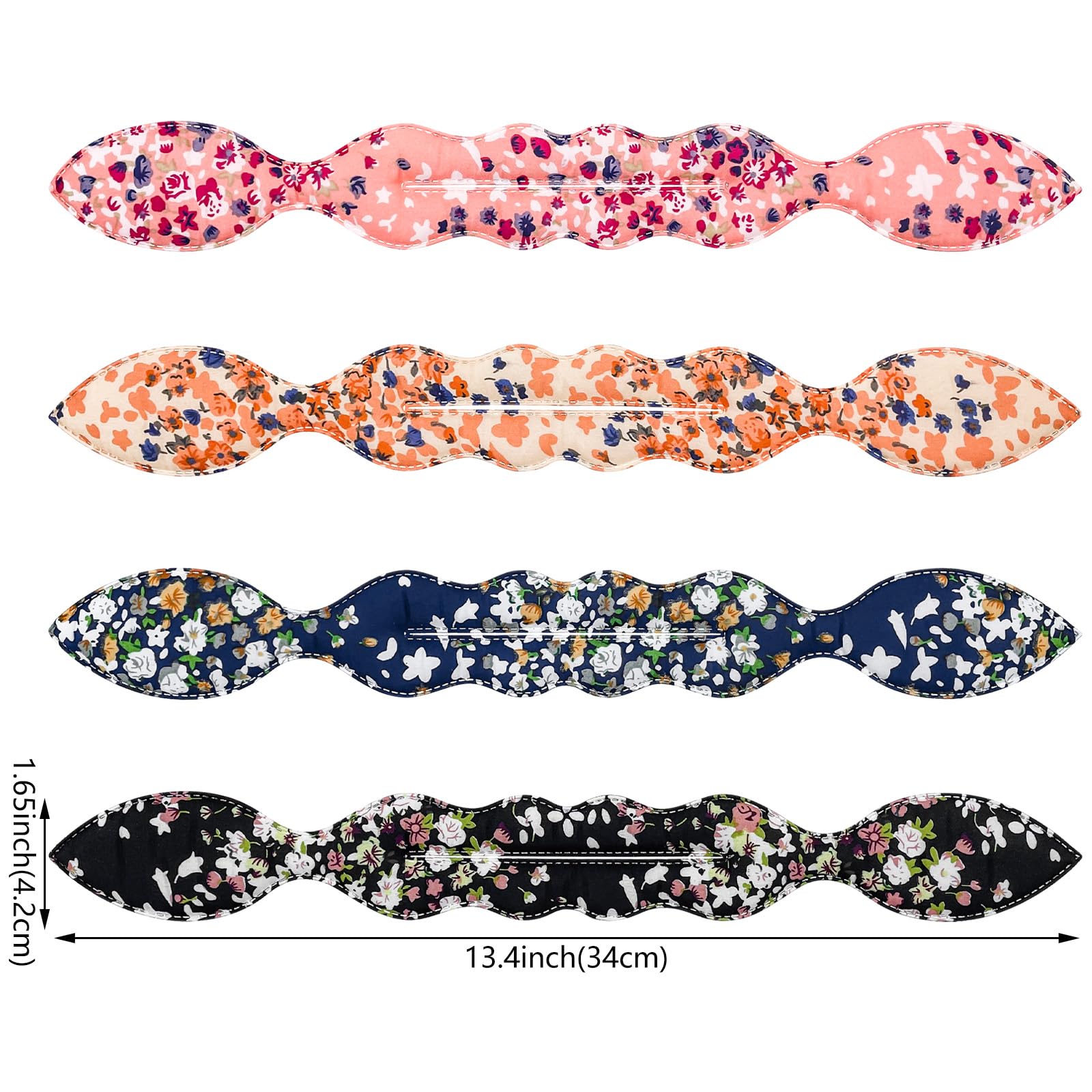Close up of the flexible rabbit ear hair twister with decorative flower accents.