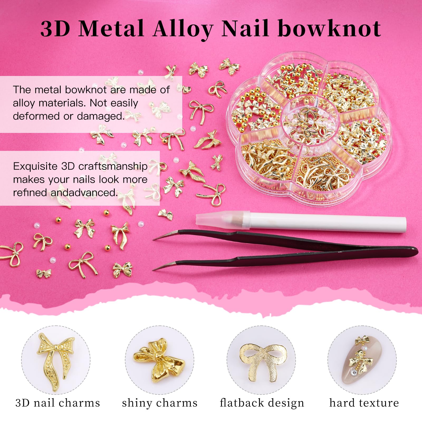 Tools included in EditTime nail art kit tweezers and pencil