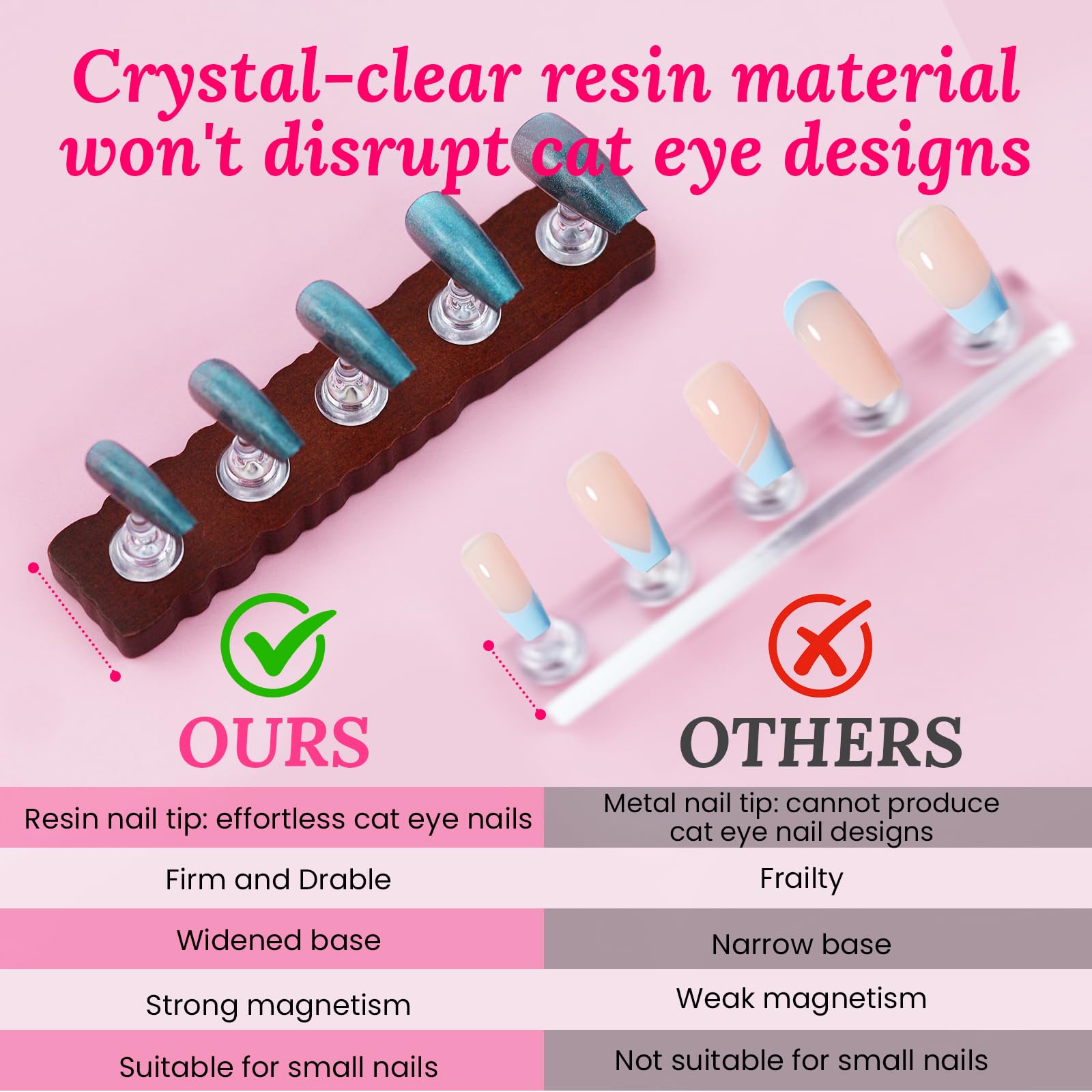 Heart-shaped acrylic nail display holder for press on nails