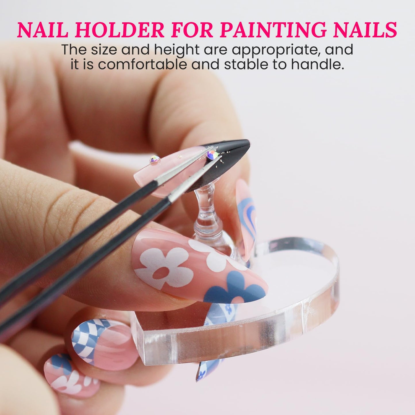 Wooden nail tip holder set for professional nail painting