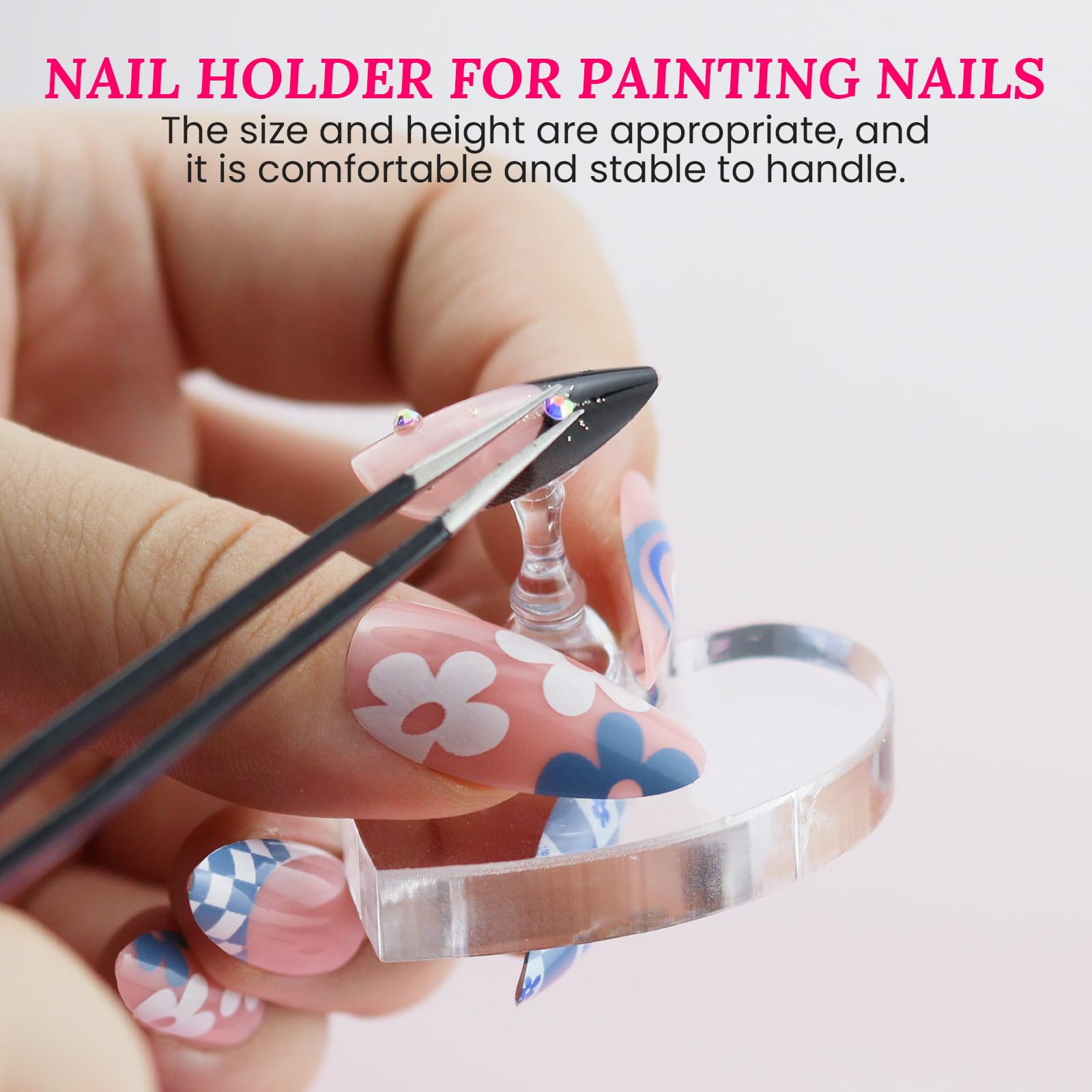 Wooden nail tip holder set for professional nail painting