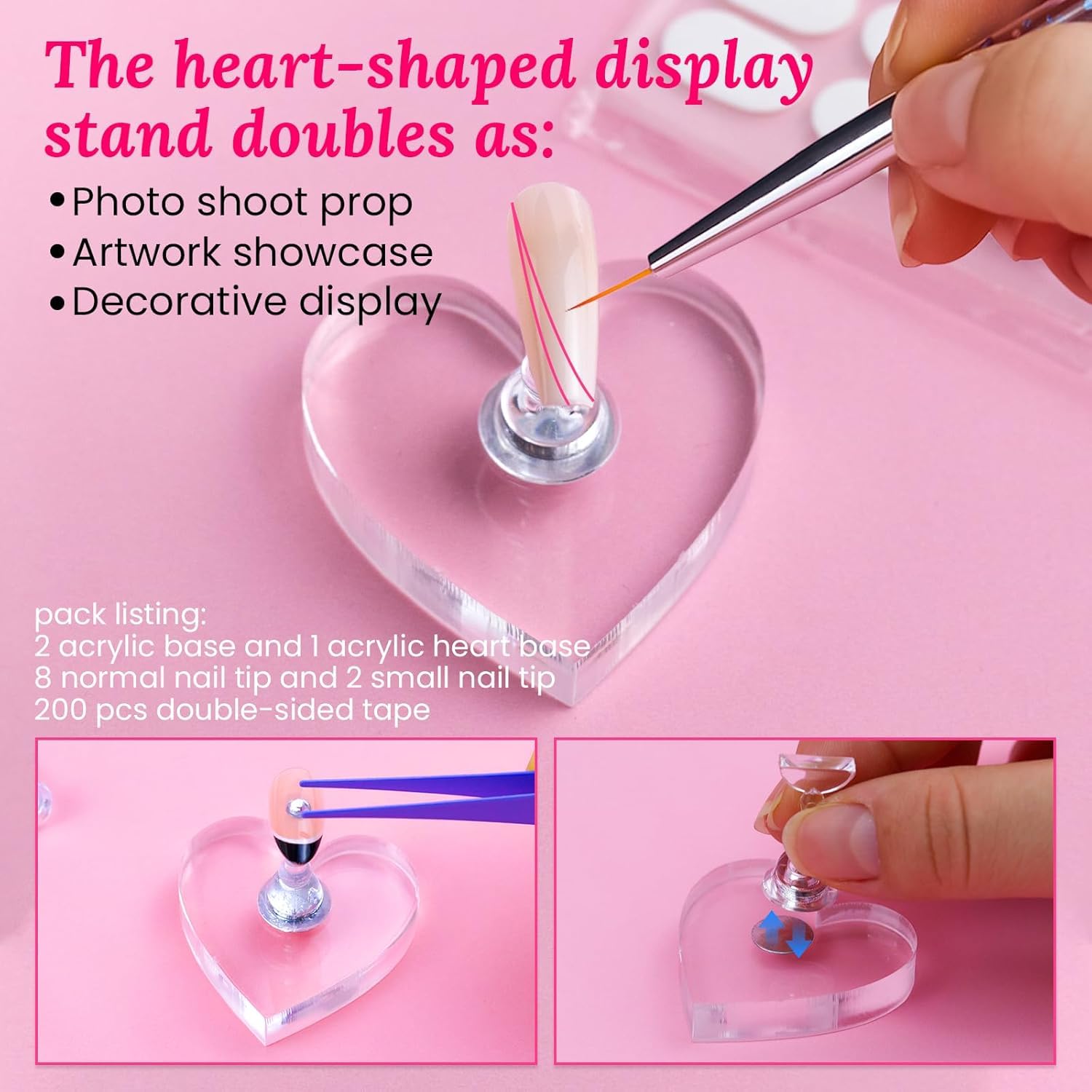 Magnetic fake nail holder kit with double-sided adhesive tape