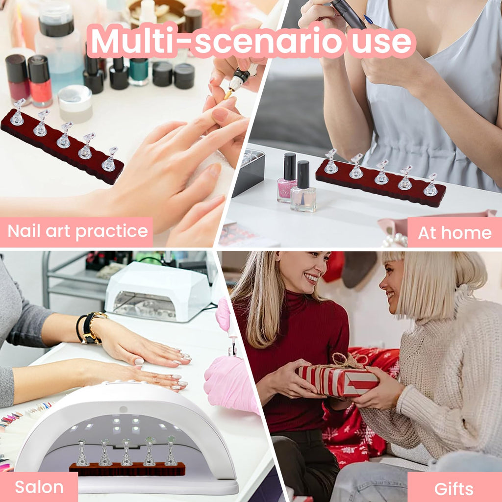 Esuohym press on nail stand set displayed for salon nail art practice.