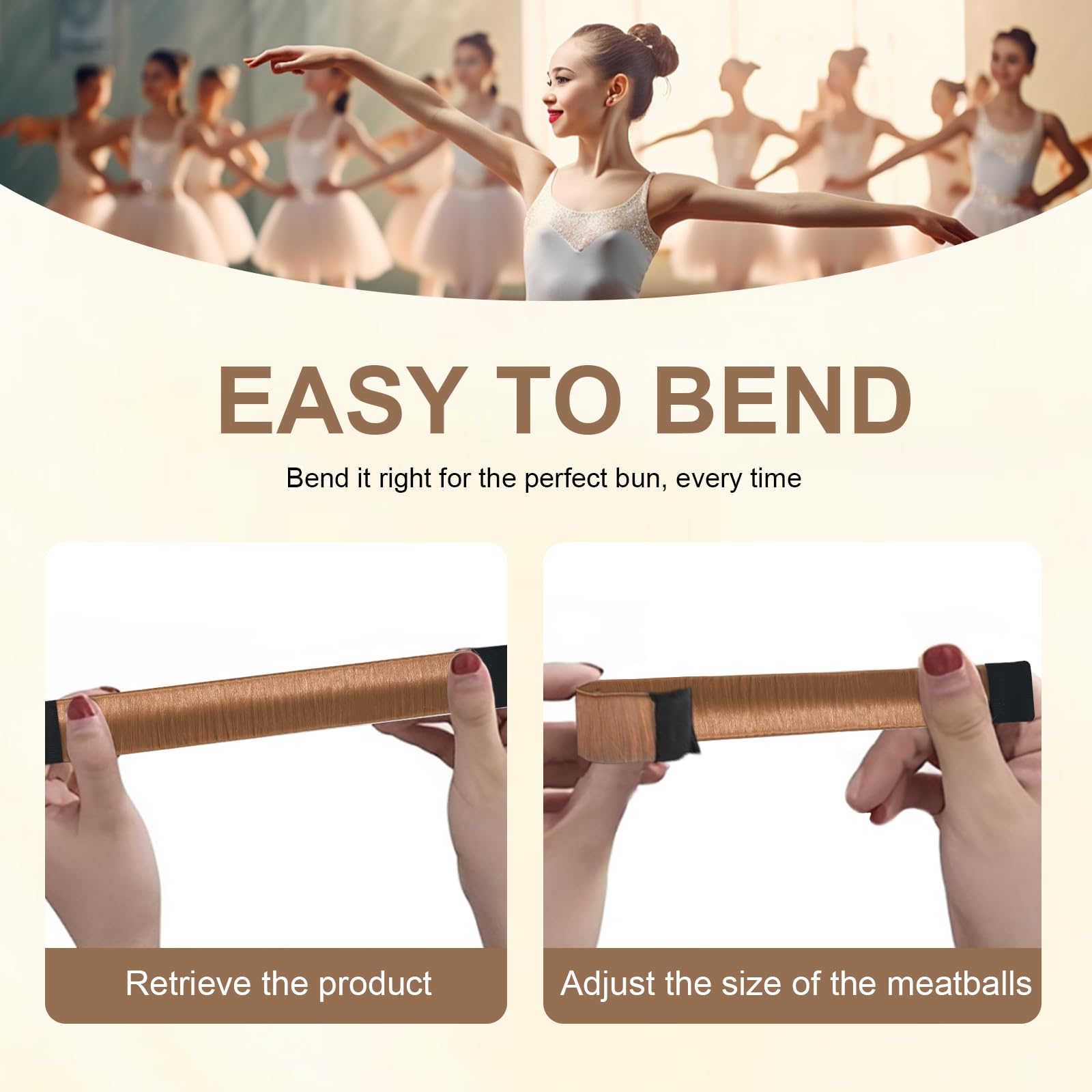 Step by step demonstration of the snap rolling hair accessory for women