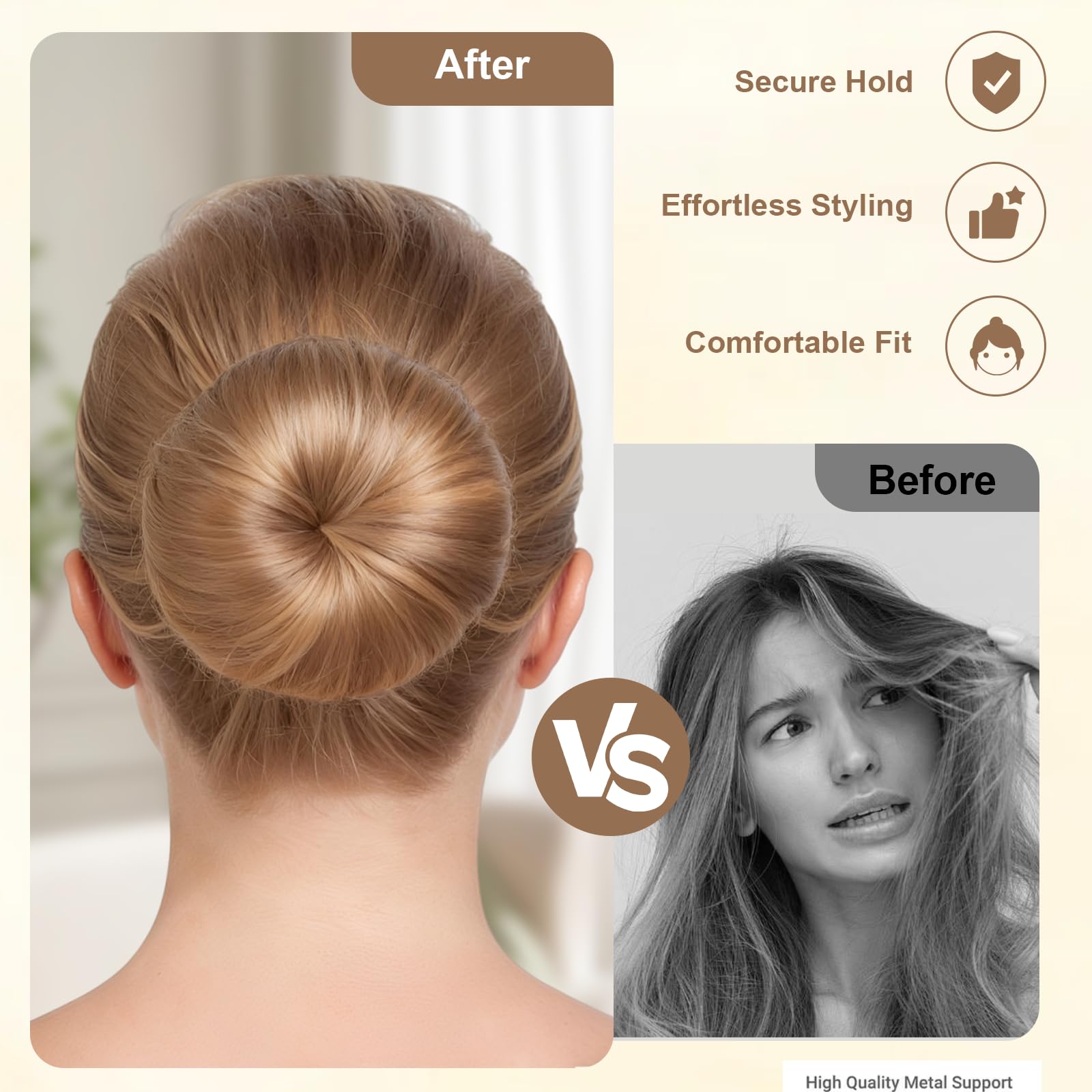 Dark brown hair donut shaper for kids ballet and school hairstyles