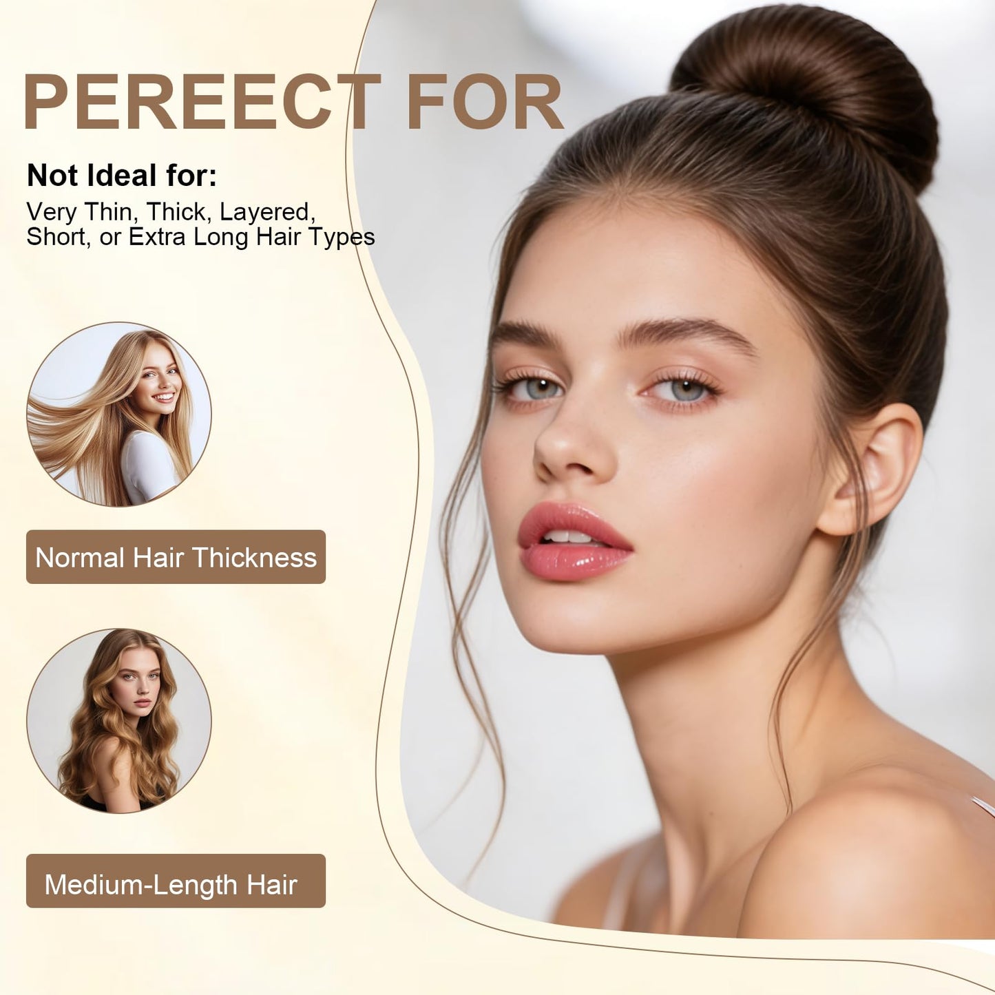 Authentic imported personal care hair styling accessories on white background