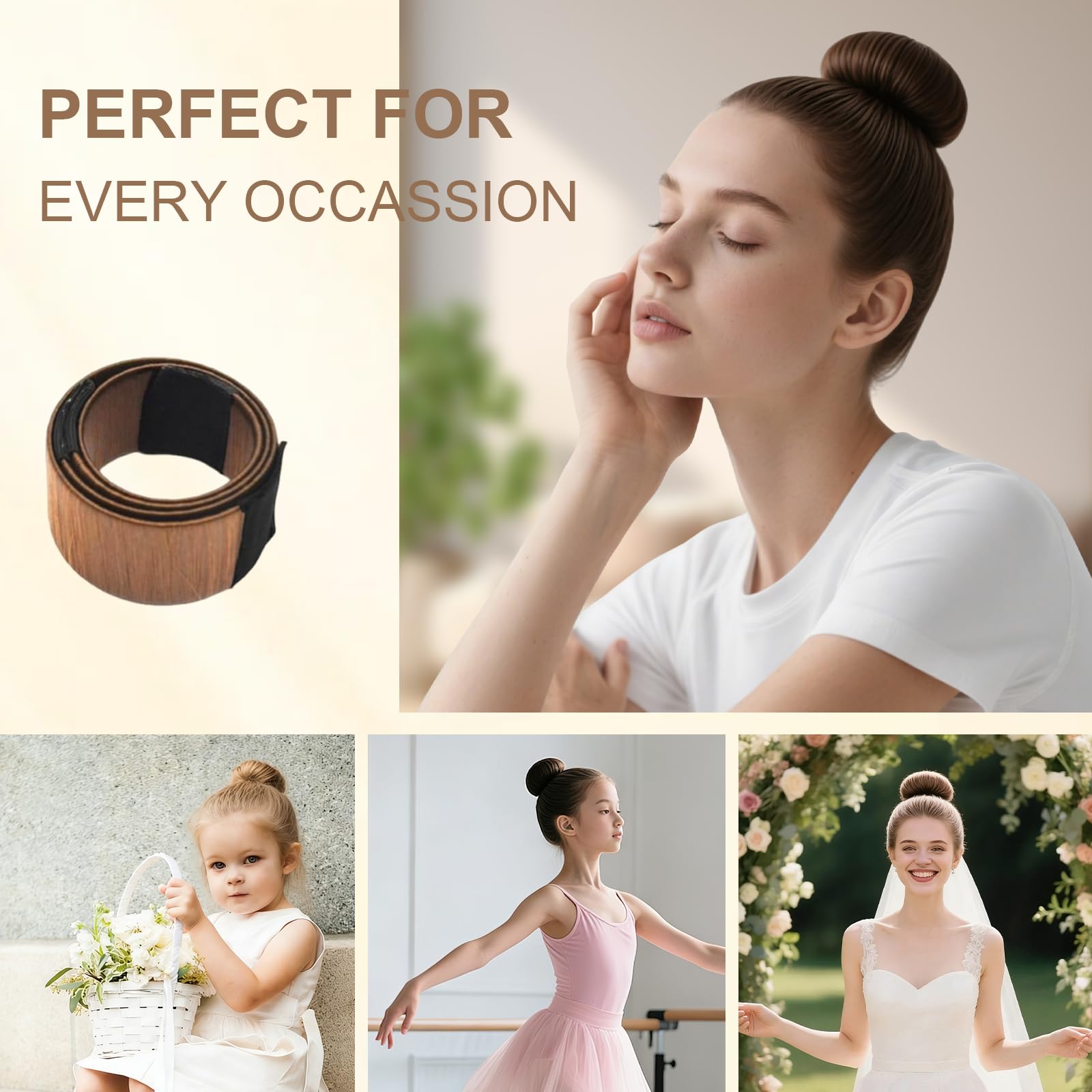 Chignon hair maker accessory showing premium flexible snap core material