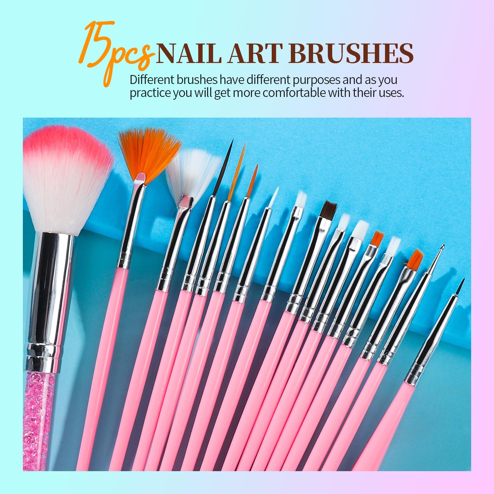 Teenitor nail art tools collection with colorful rhinestones and decorative nail foils.