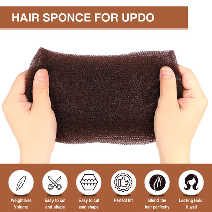 Hair sponge filler padding for thin hair in dark brown