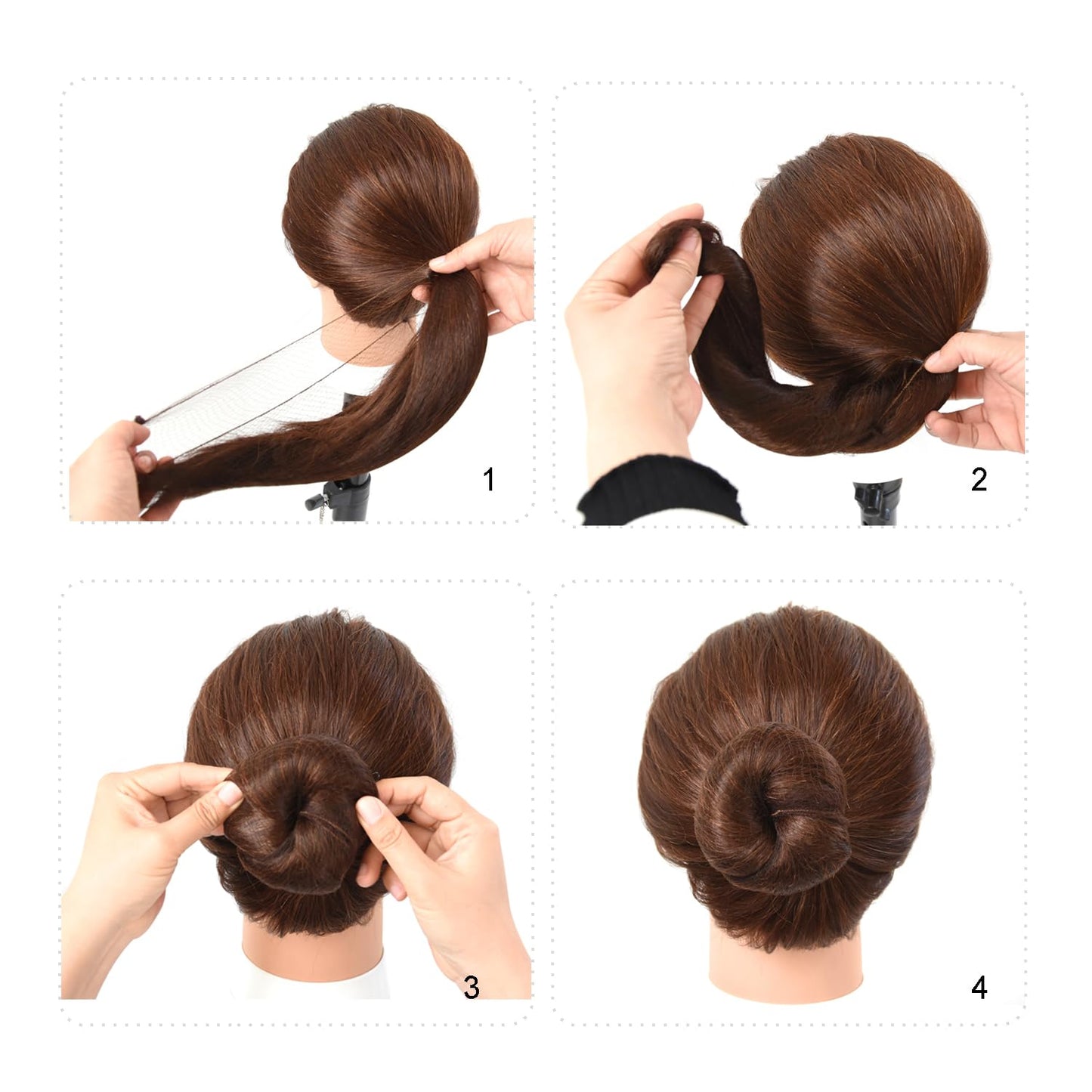 Premium nylon mesh bun holder designed for neat and smooth hairstyling