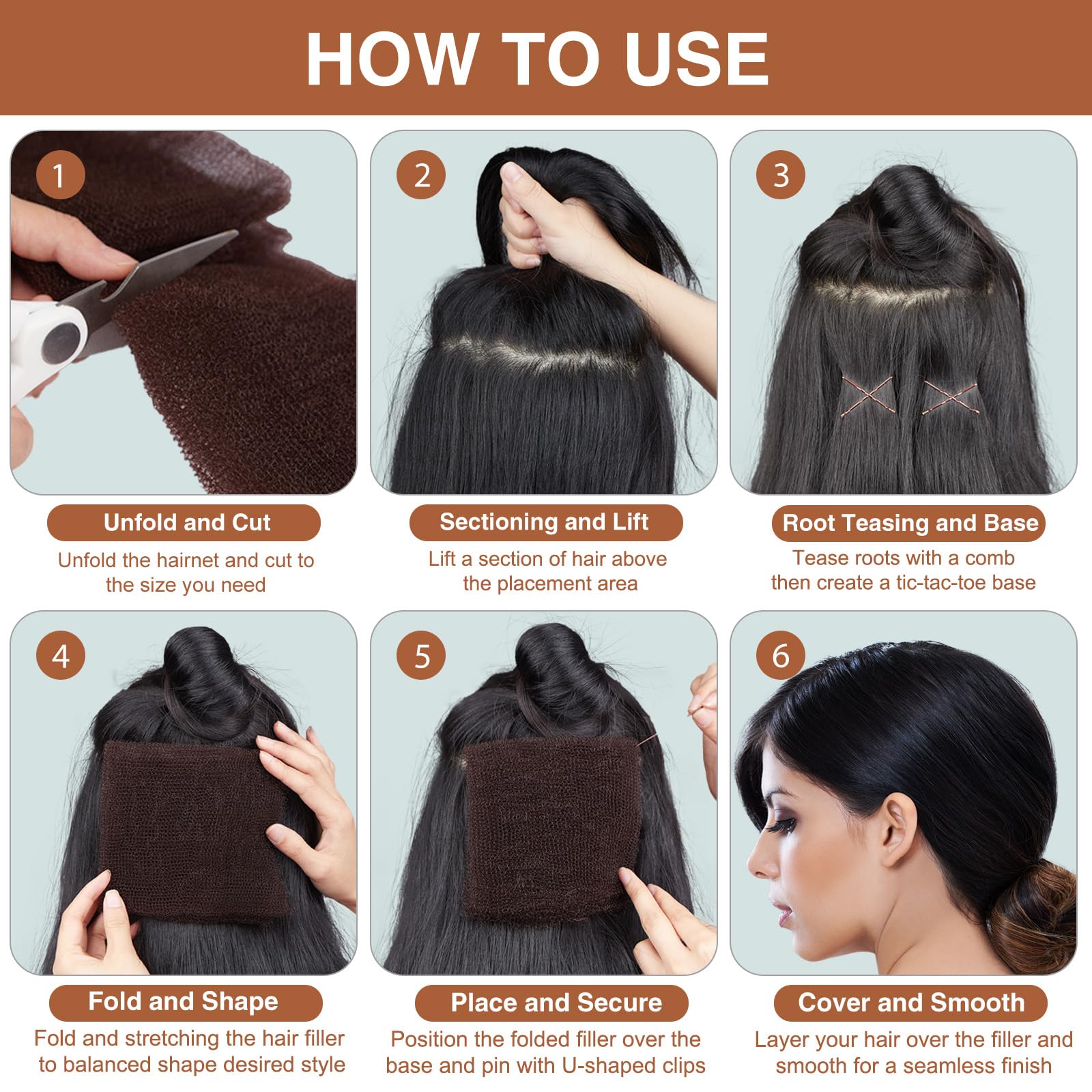 Set of rust proof bobby pins included with hair sponge