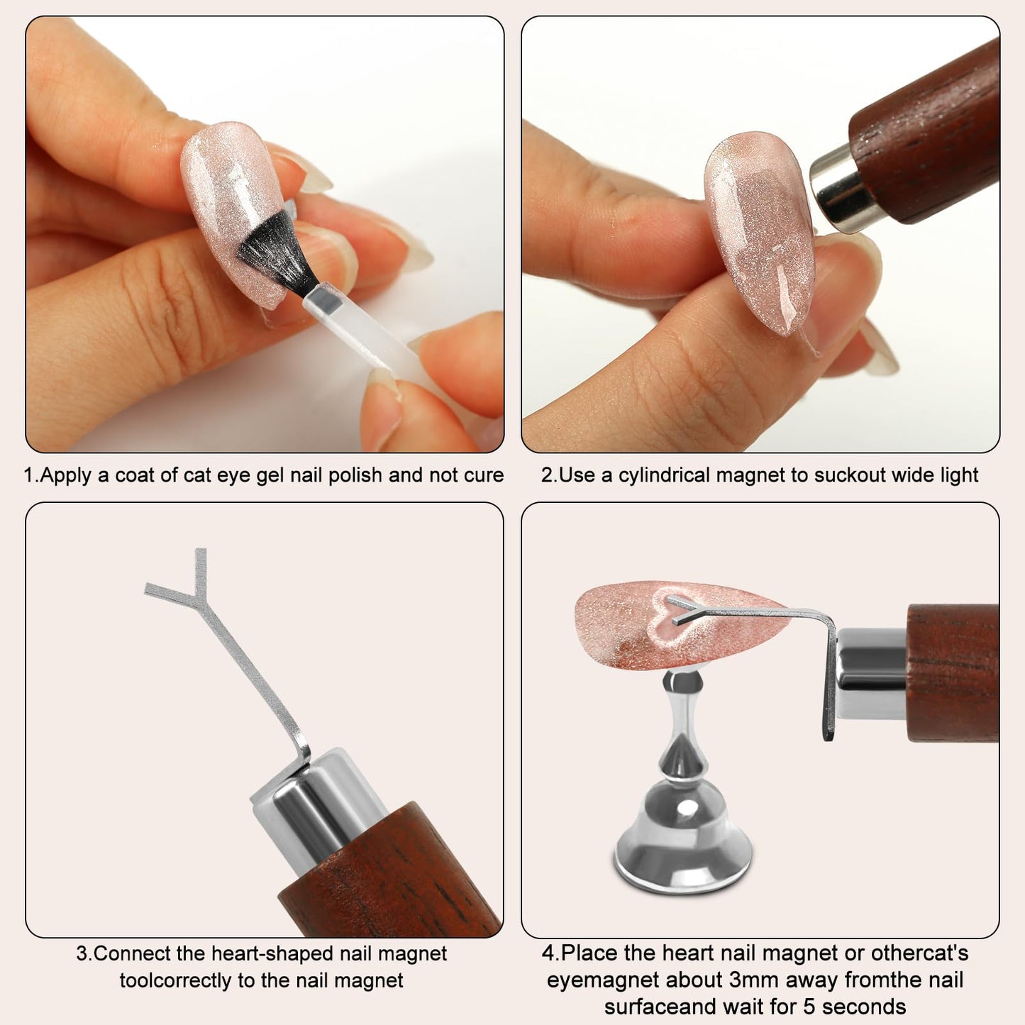 Detachable walnut black handle for nail magnet