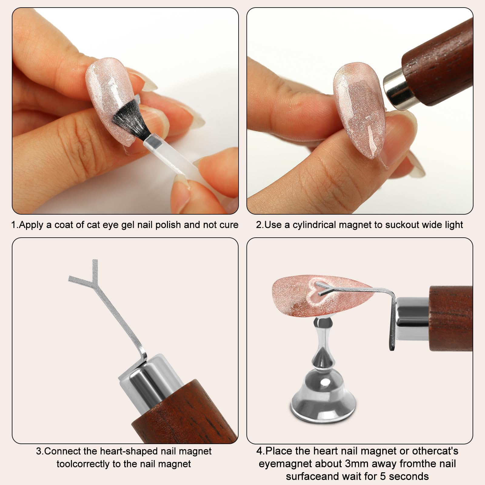 Detachable walnut black handle for nail magnet