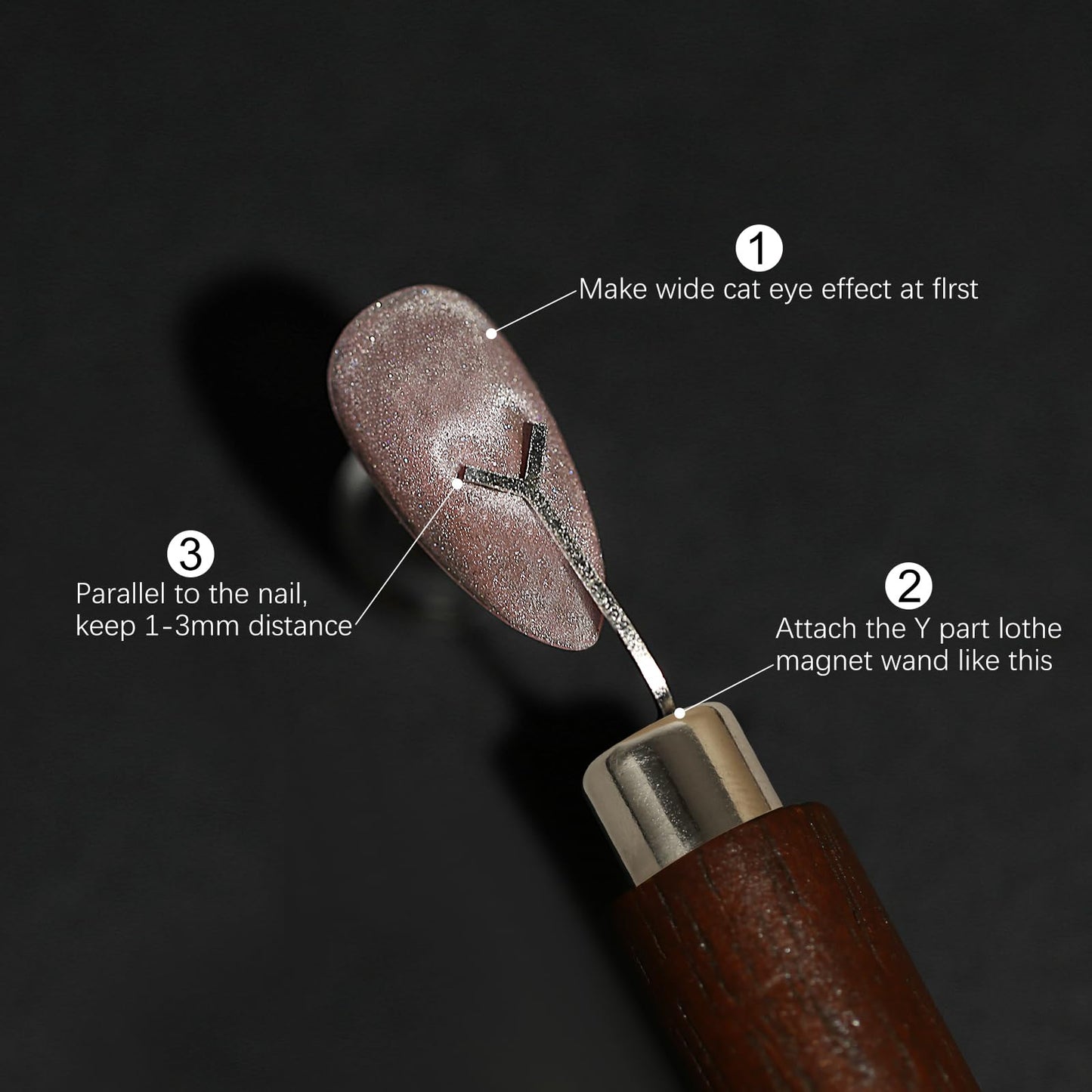 Using Y shaped magnet tool for French nail design