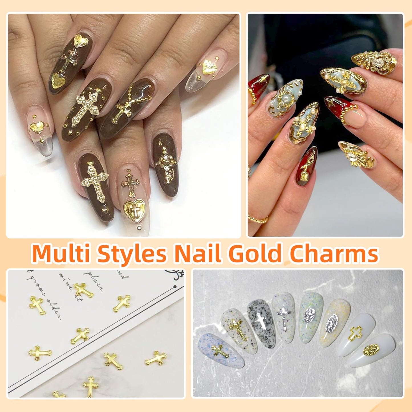 Tatiwoo metal nail charms in storage case for easy access