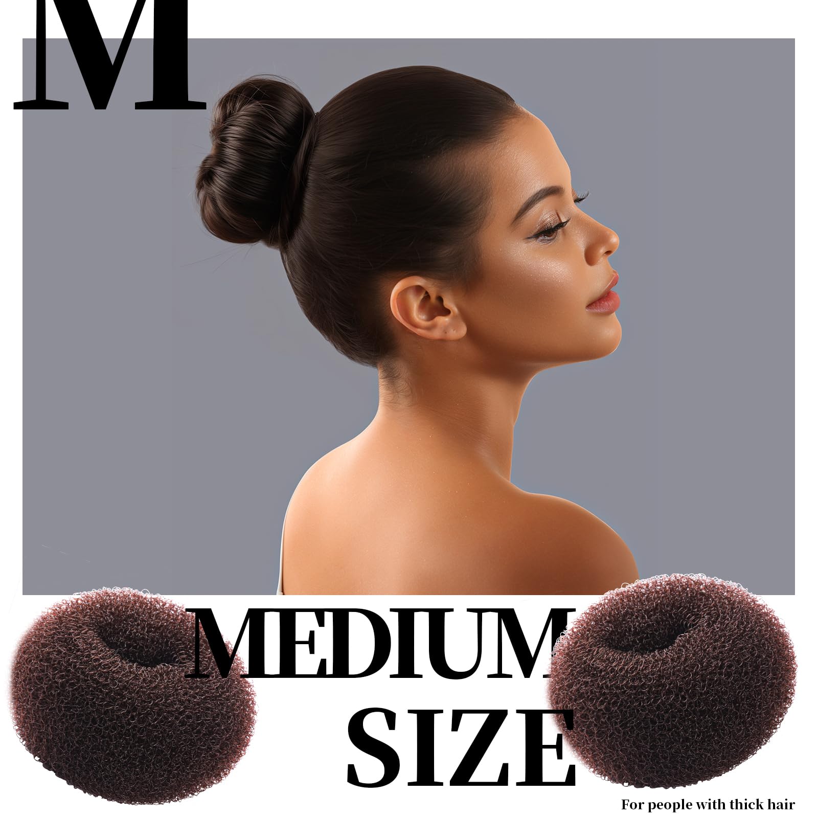 Teenitor chignon bun maker set with small medium and large sizes displayed together