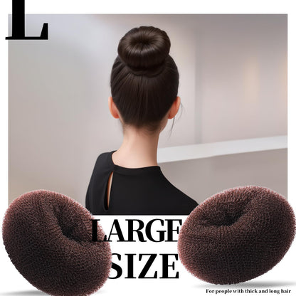 Premium imported hair styling accessories for girls including brown donut rings and black bands