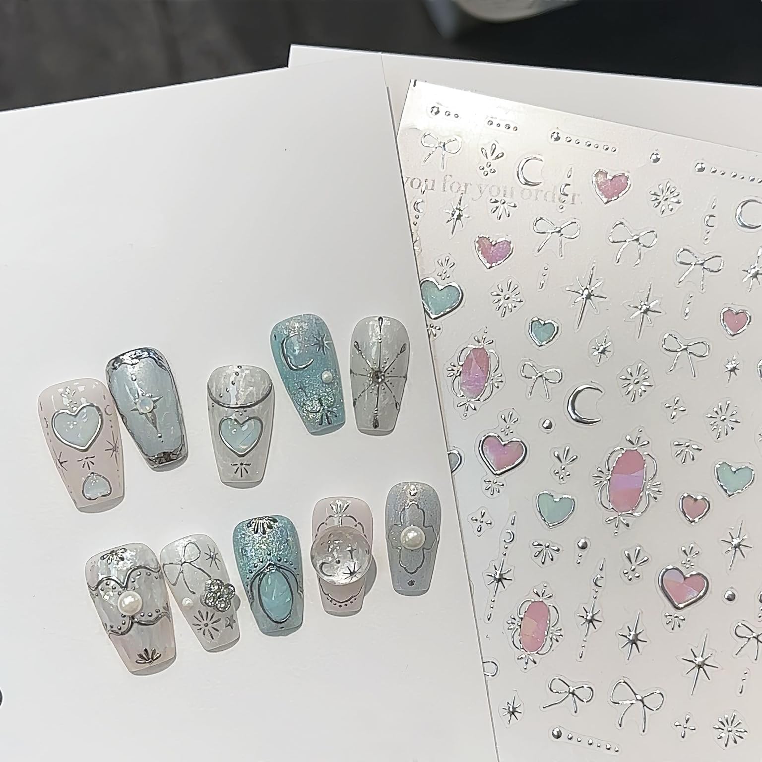 Ipetboom 5D embossed butterfly nail stickers on display