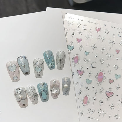 Ipetboom 5D embossed butterfly nail stickers on display