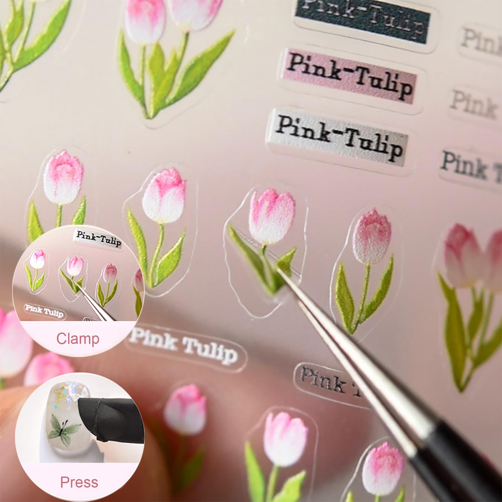 Detailed view of 5D heart gem nail art stickers