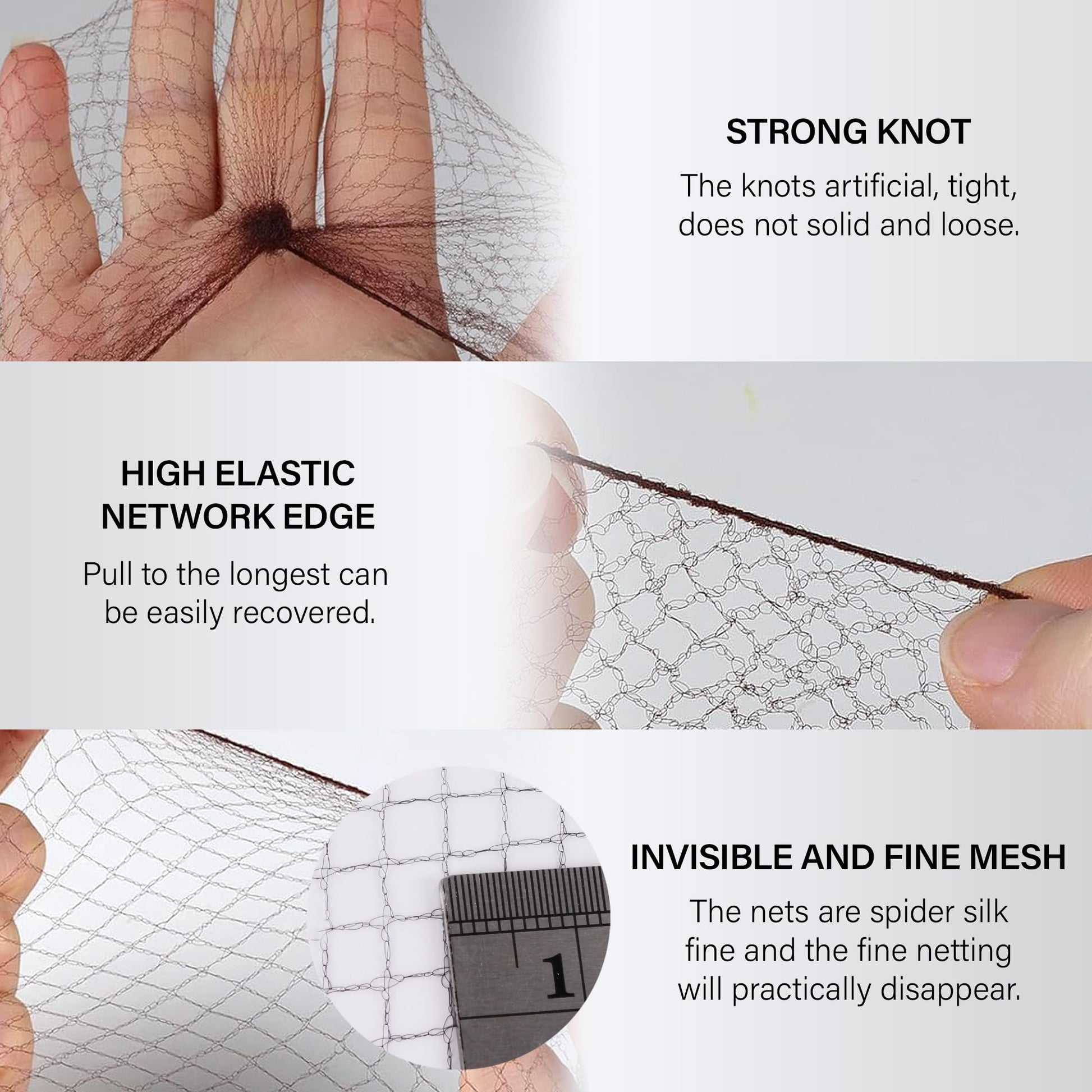 Close up view of the lightweight breathable nylon mesh structure