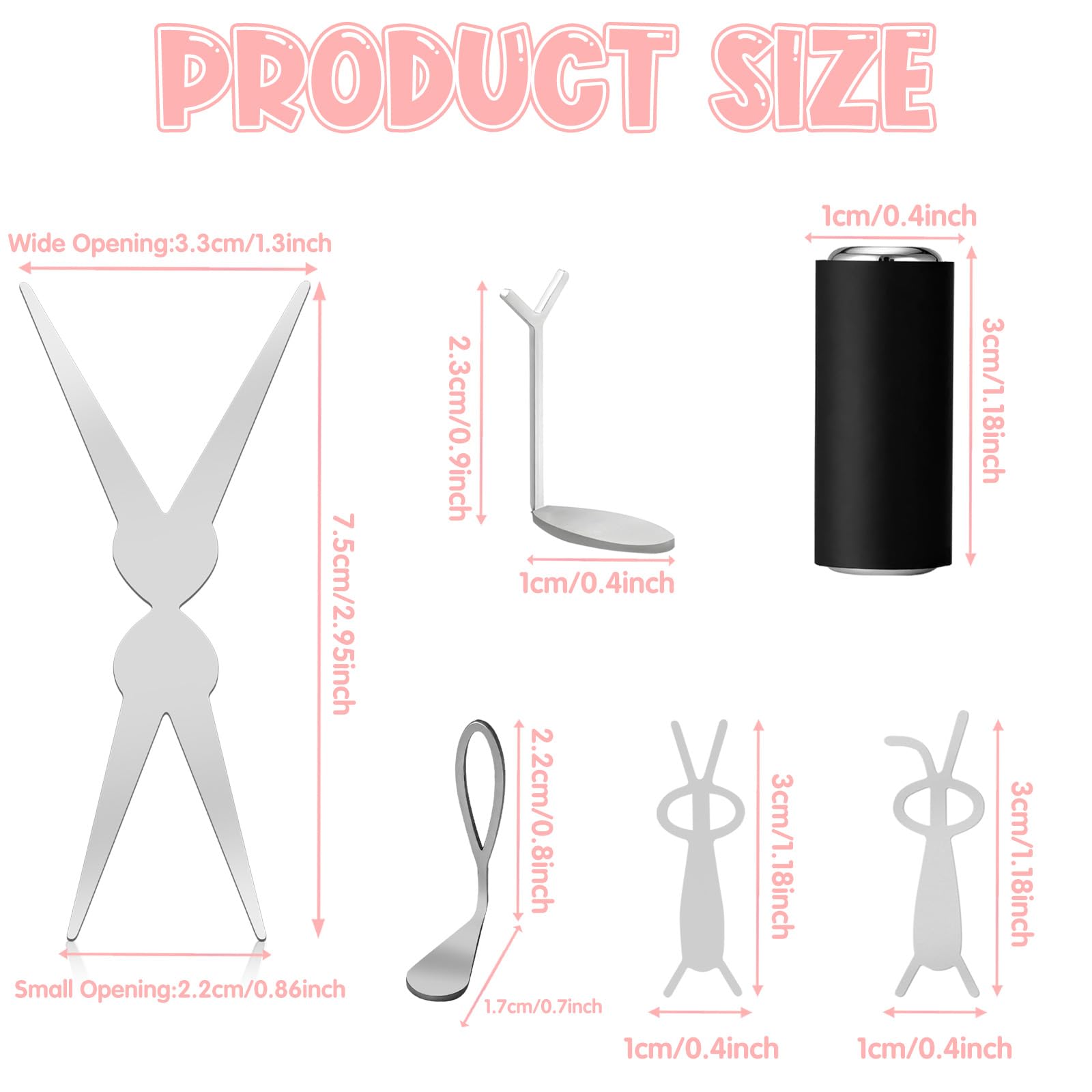 Cyuxing professional nail art magnet kit showing cylinder and heart shapes