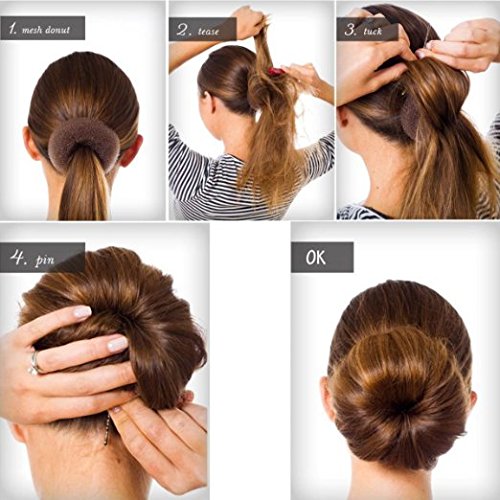 Clothobeauty jumbo size hair donut shaper for formal hairstyles and weddings