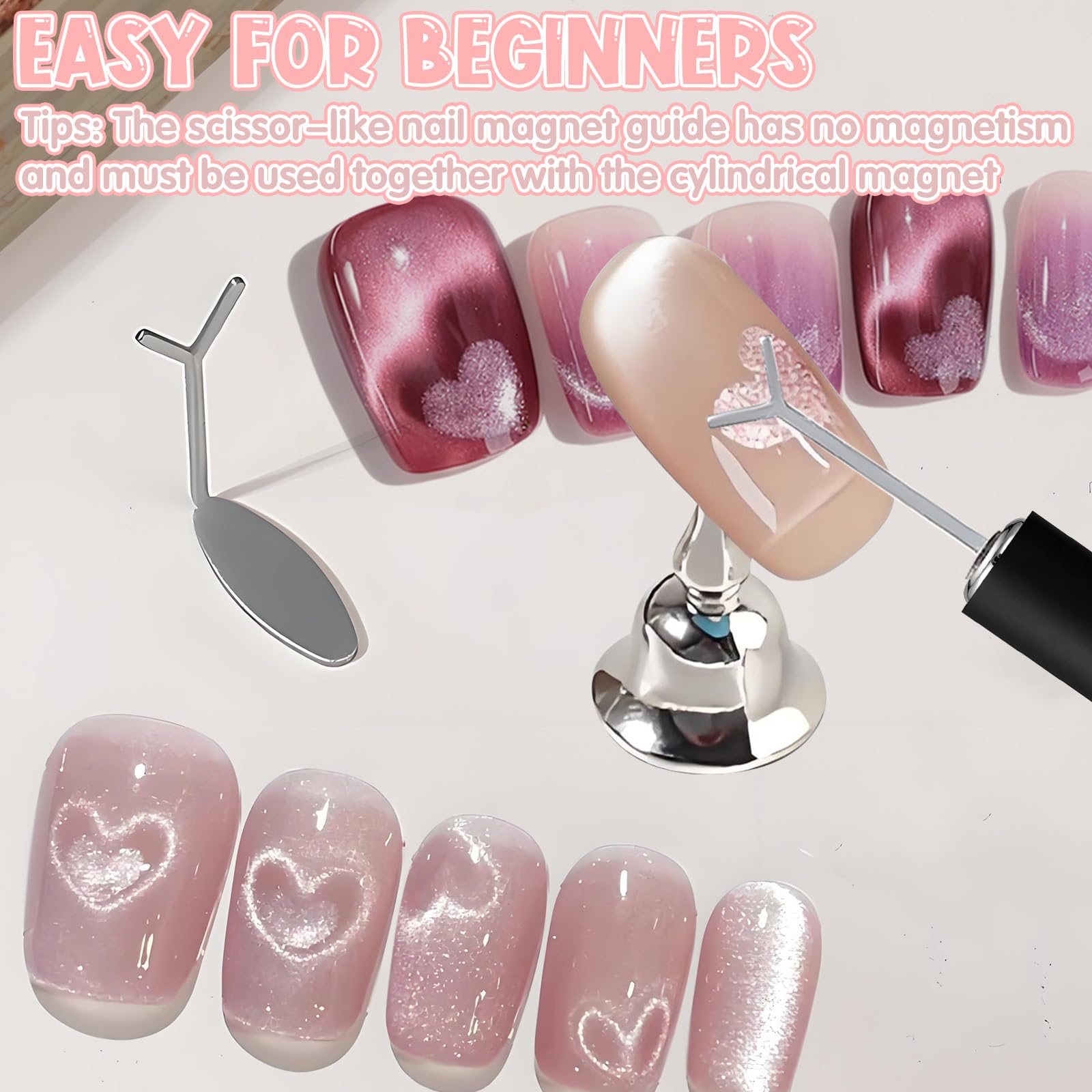 French scissor magnet tool for cat eye gel polish designs