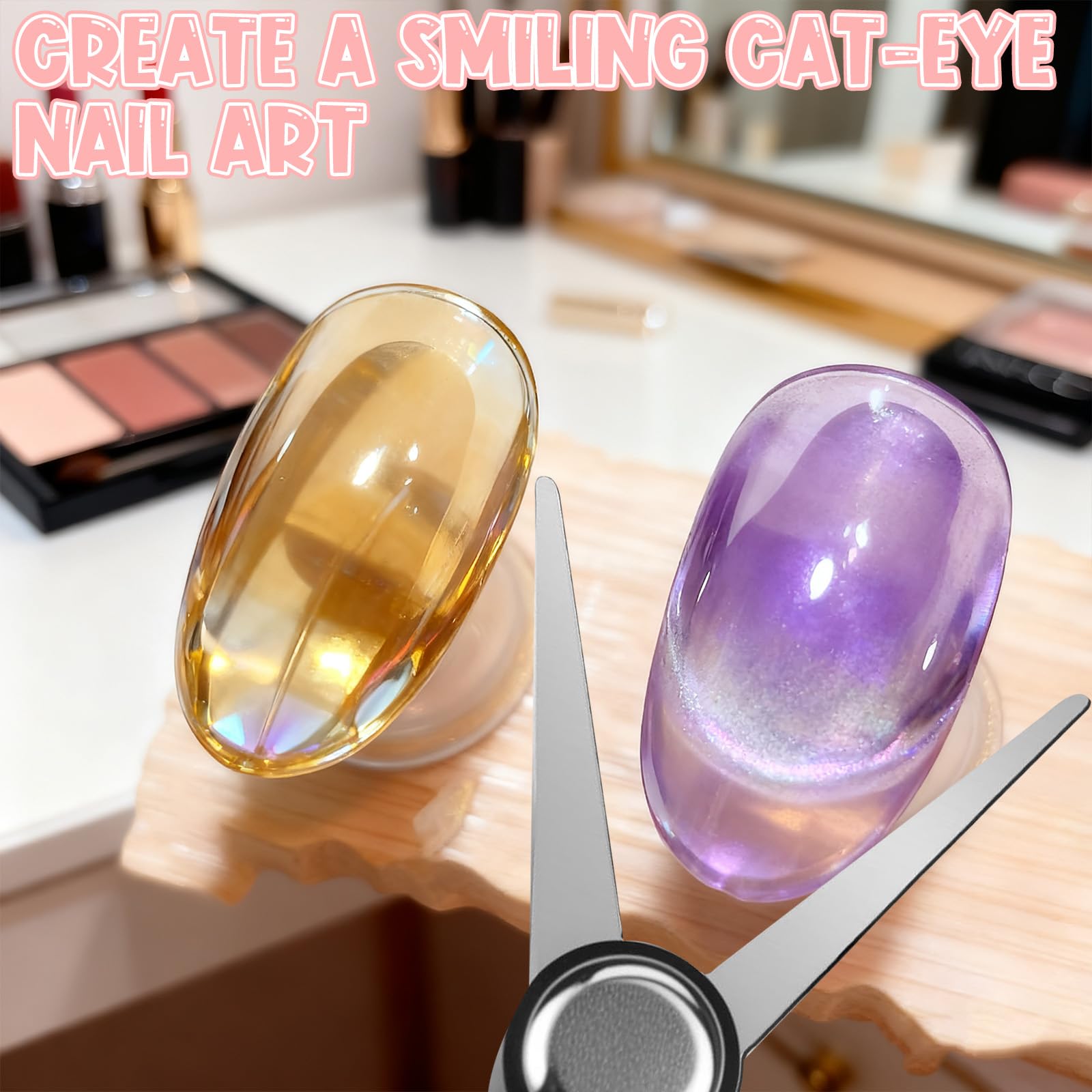 Collection of seven magnetic tools for 3D manicure effects