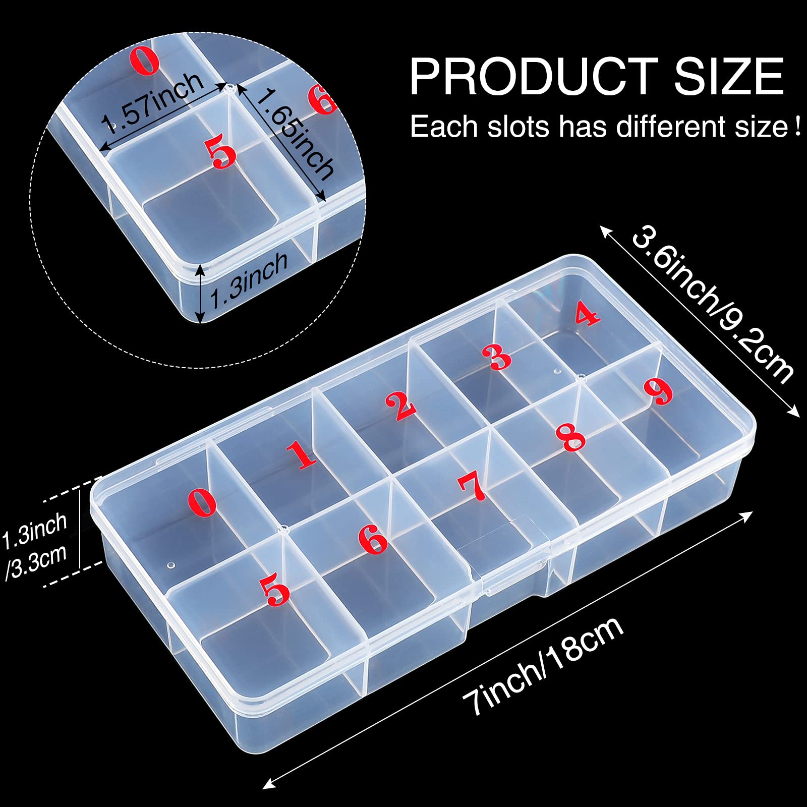 Two empty plastic nail tip boxes for salon organization