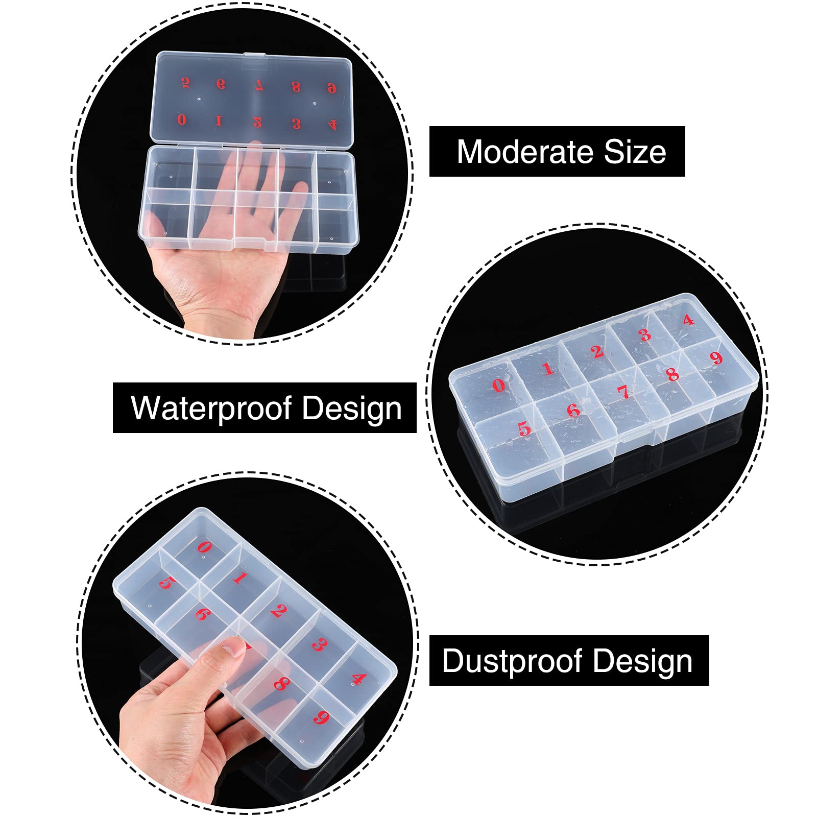 Durable plastic nail accessory organizer container for jewelry