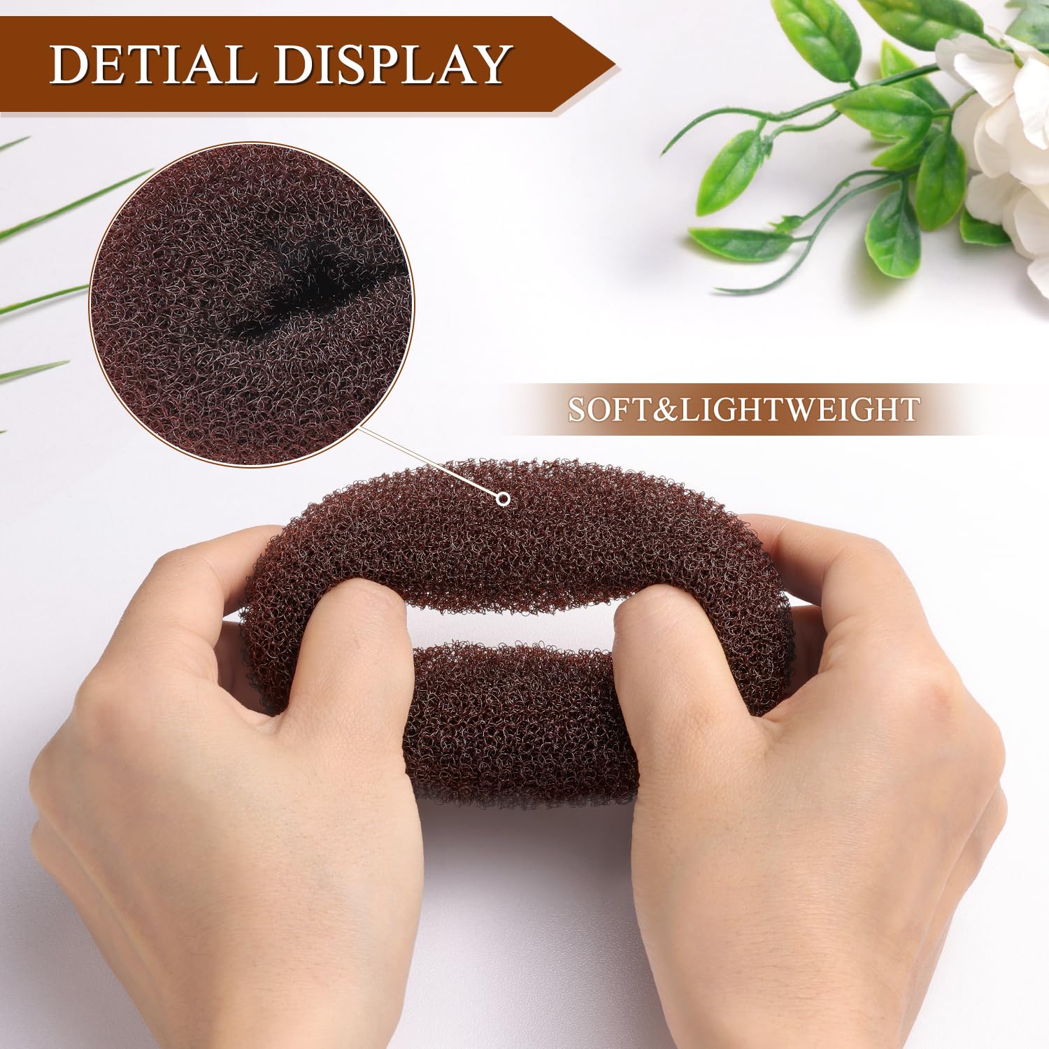 Morgles professional updo hair ring components laid out with ten black protective bobby pins.