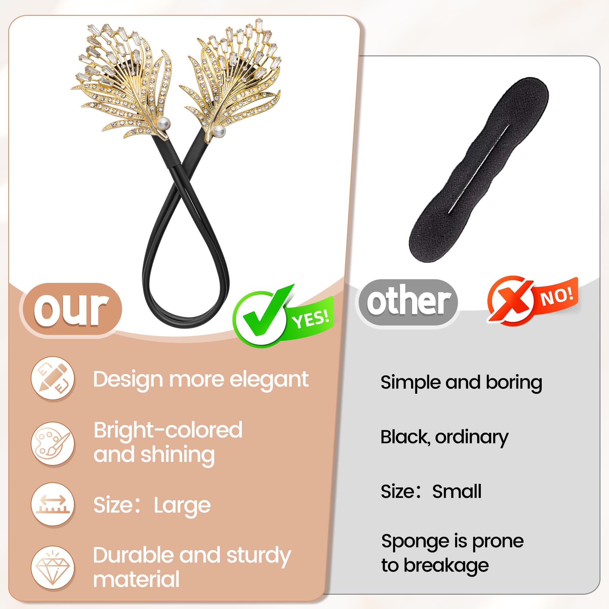 Elegant french twist hair disk styling tool with rhinestone detail