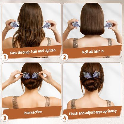 Side profile of feather lazy hair curler for quick hairstyles